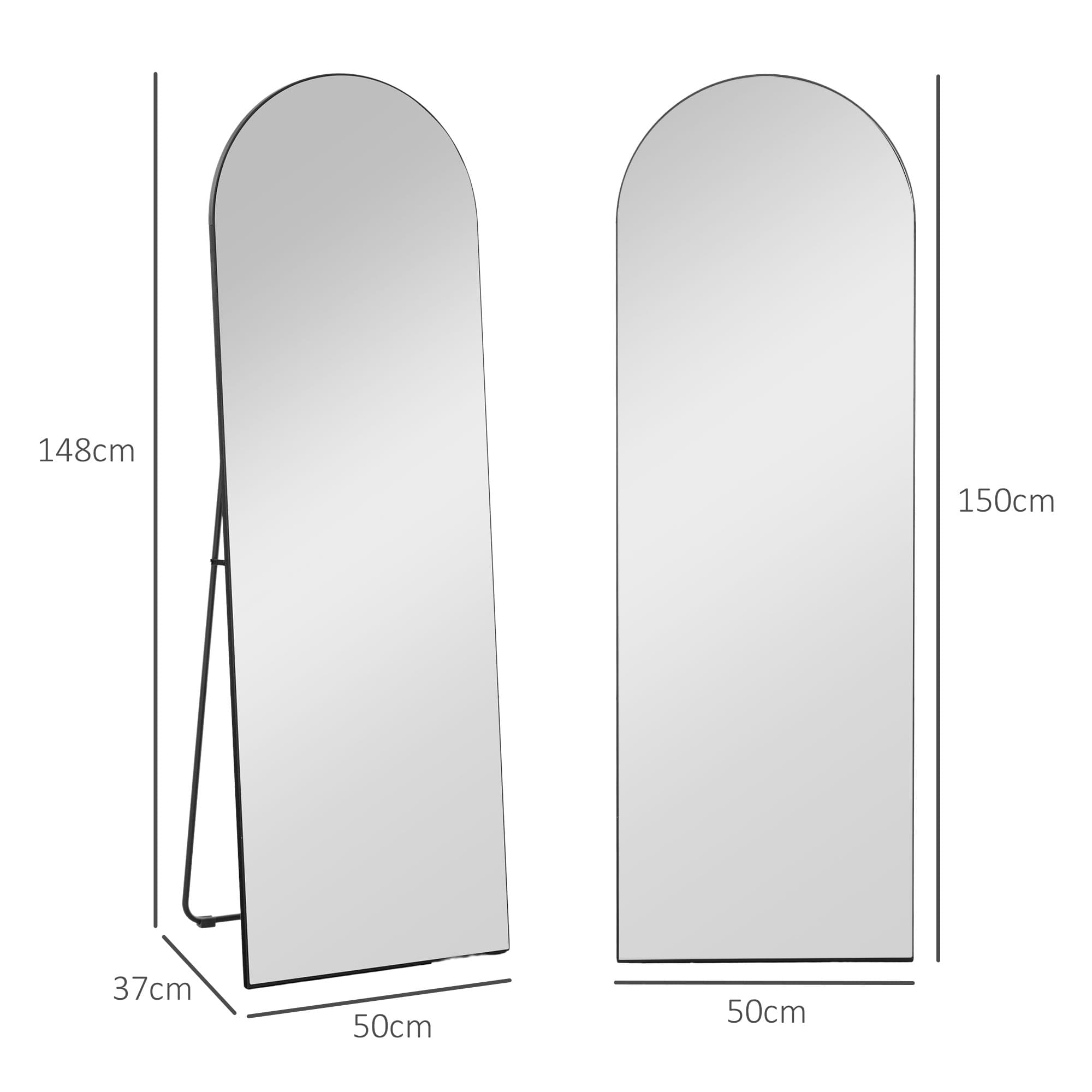 Full Length Arched Mirror in Black – 150cm Floor or Wall Option - image 1