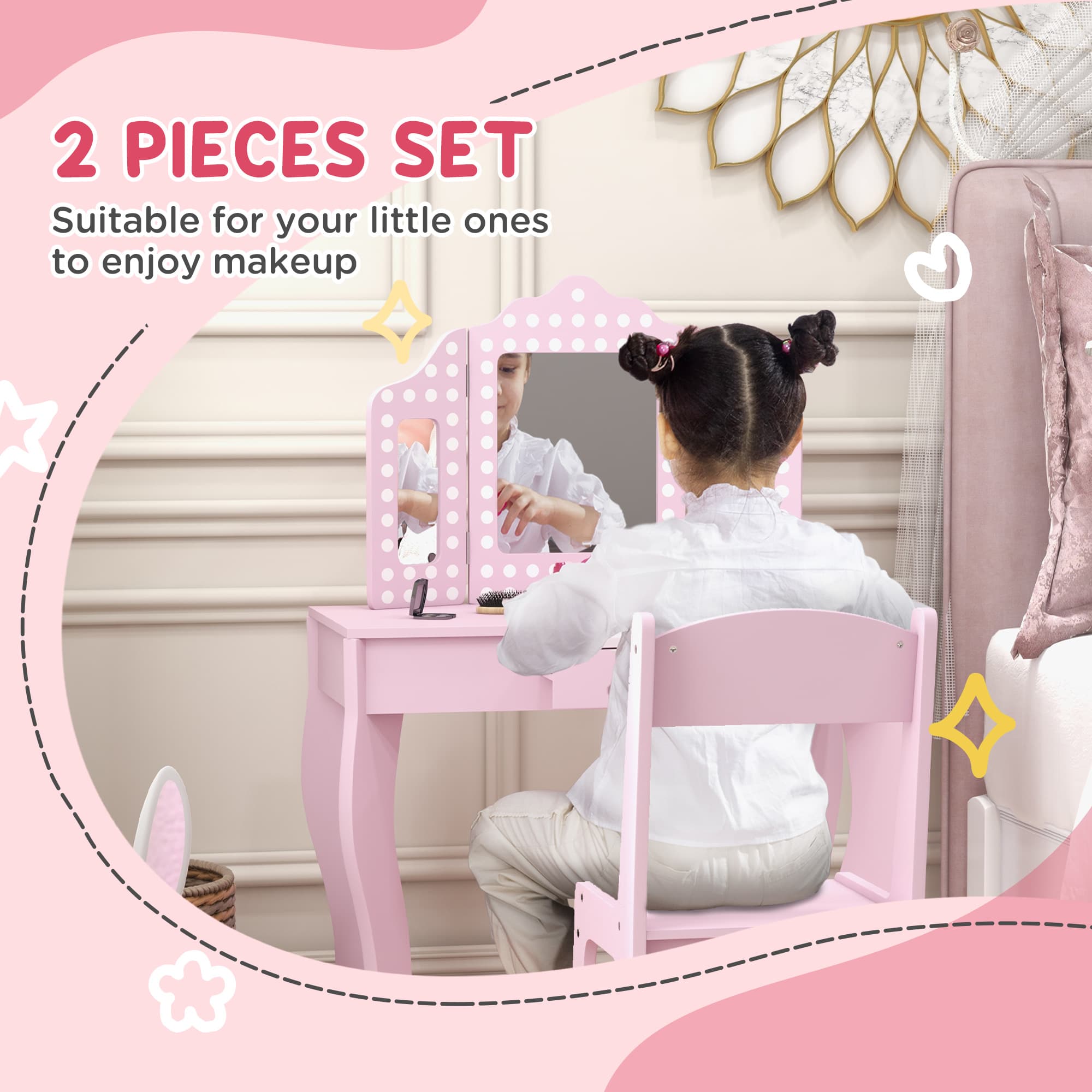 Transform Their Playroom with this Pink Kids Dressing Table - image 3