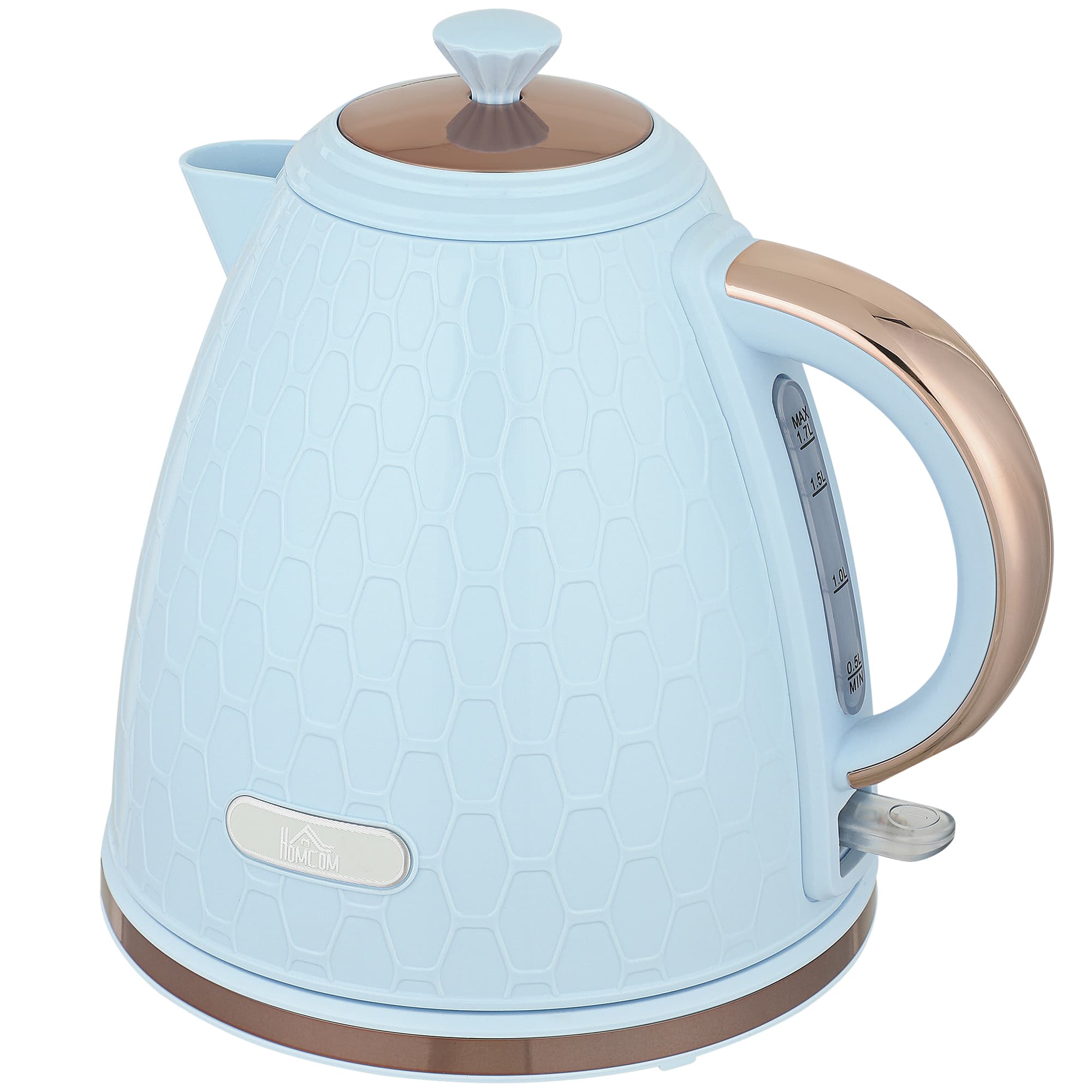 Light Blue 3kW Kettle with Rose Gold Handle and Embossed Body - image 8