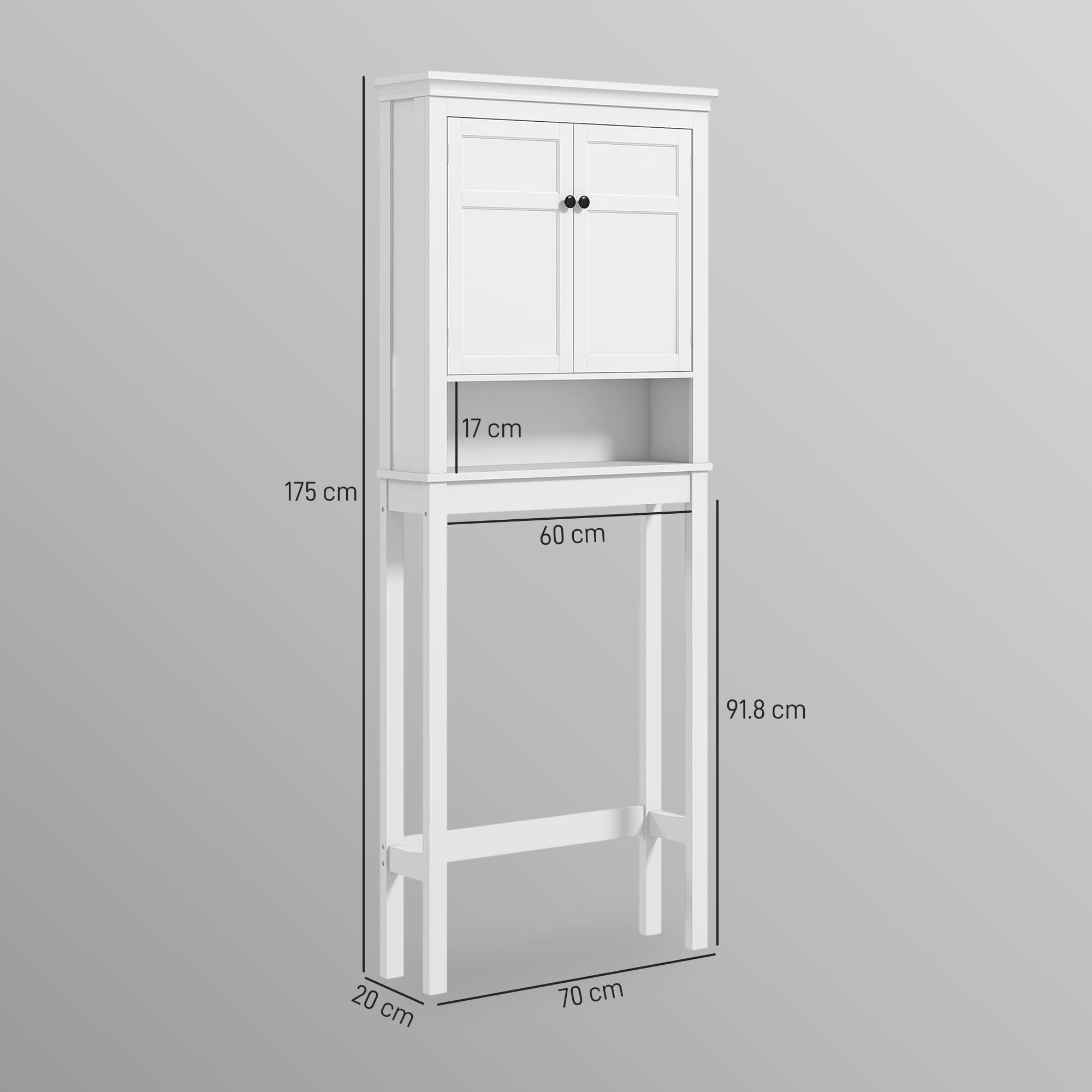 Over-Toilet Storage Cabinet with Shelves – White - image 1
