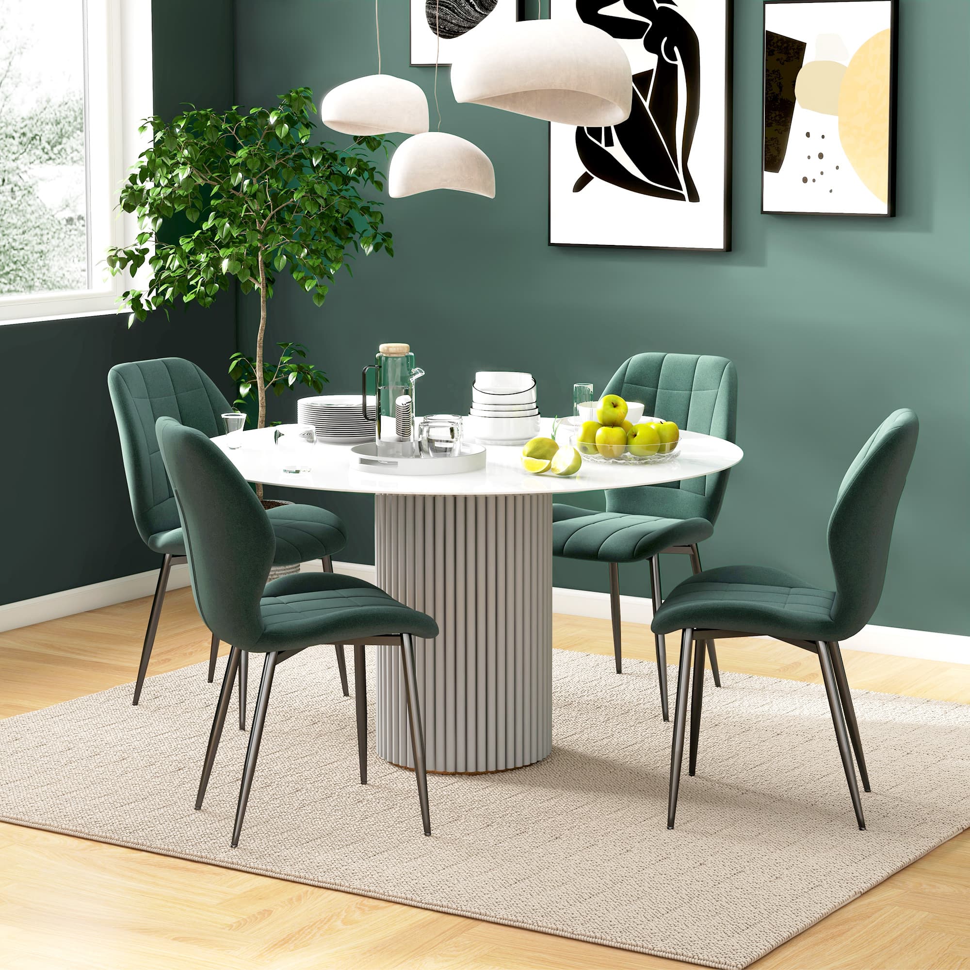 Transform Your Dining Space with Green Flannel Tub Chairs - image 1