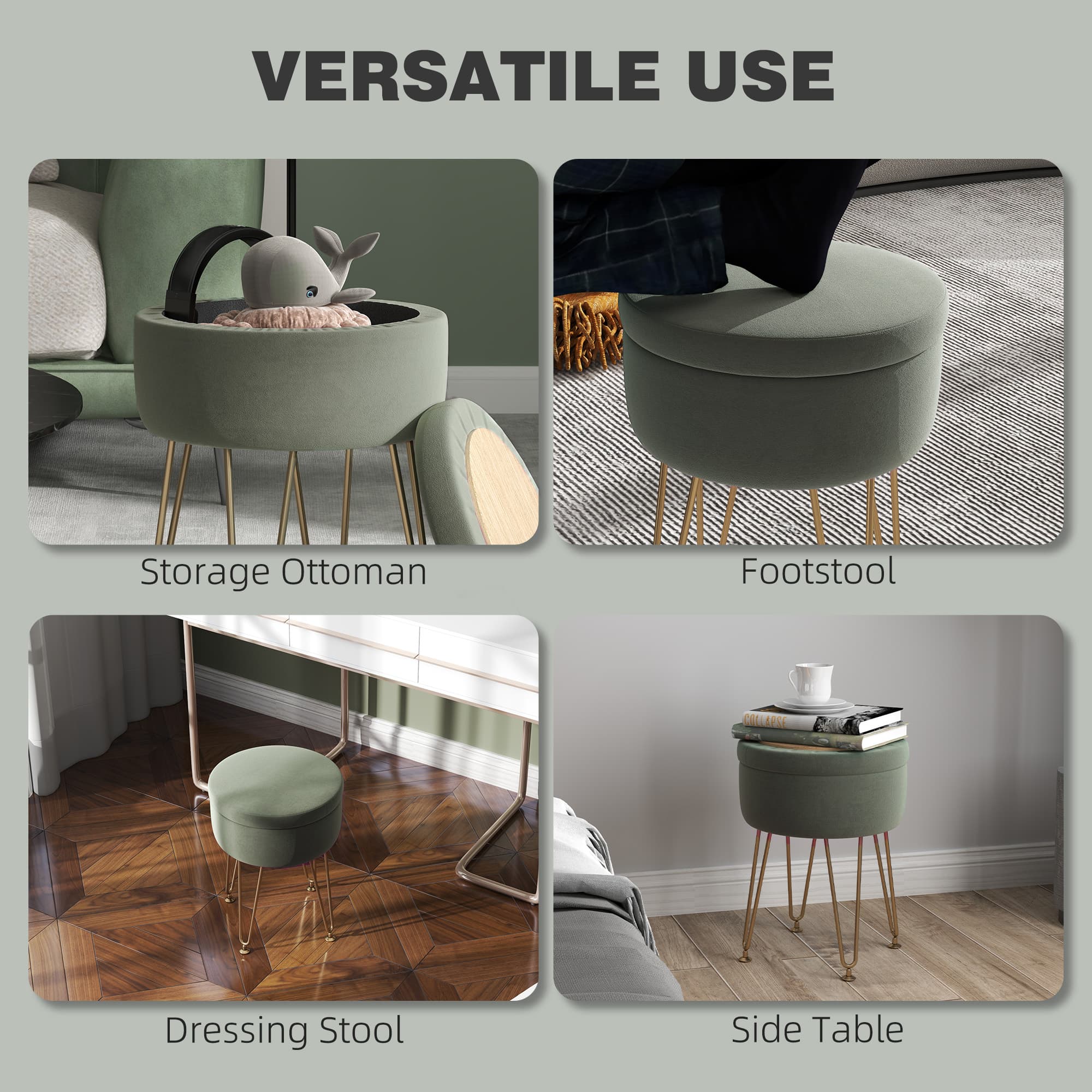 A compact storage ottoman that doubles as footstool or seat - image 1