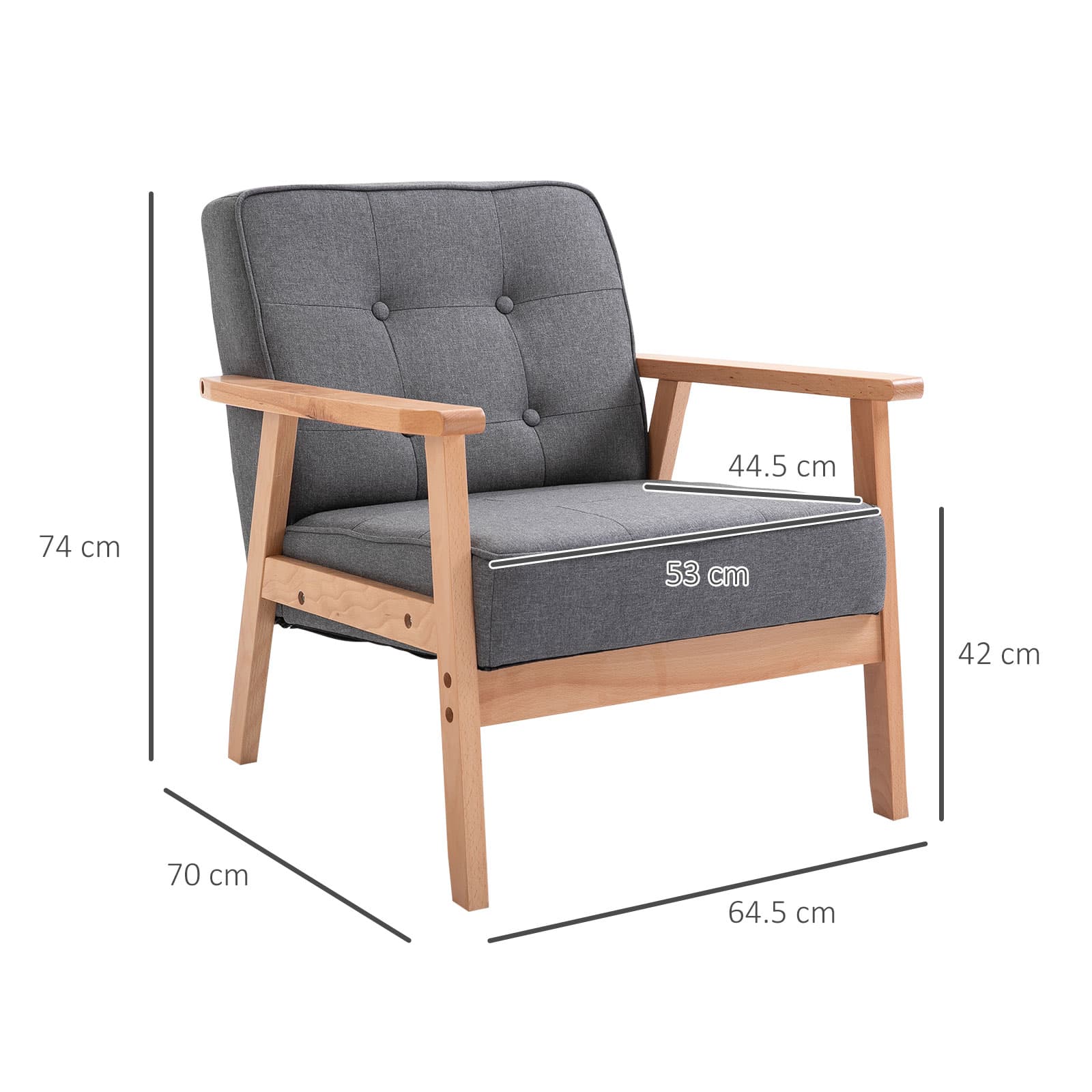 Transform Your Space With Retro Grey Linen Accent Chairs - image 5