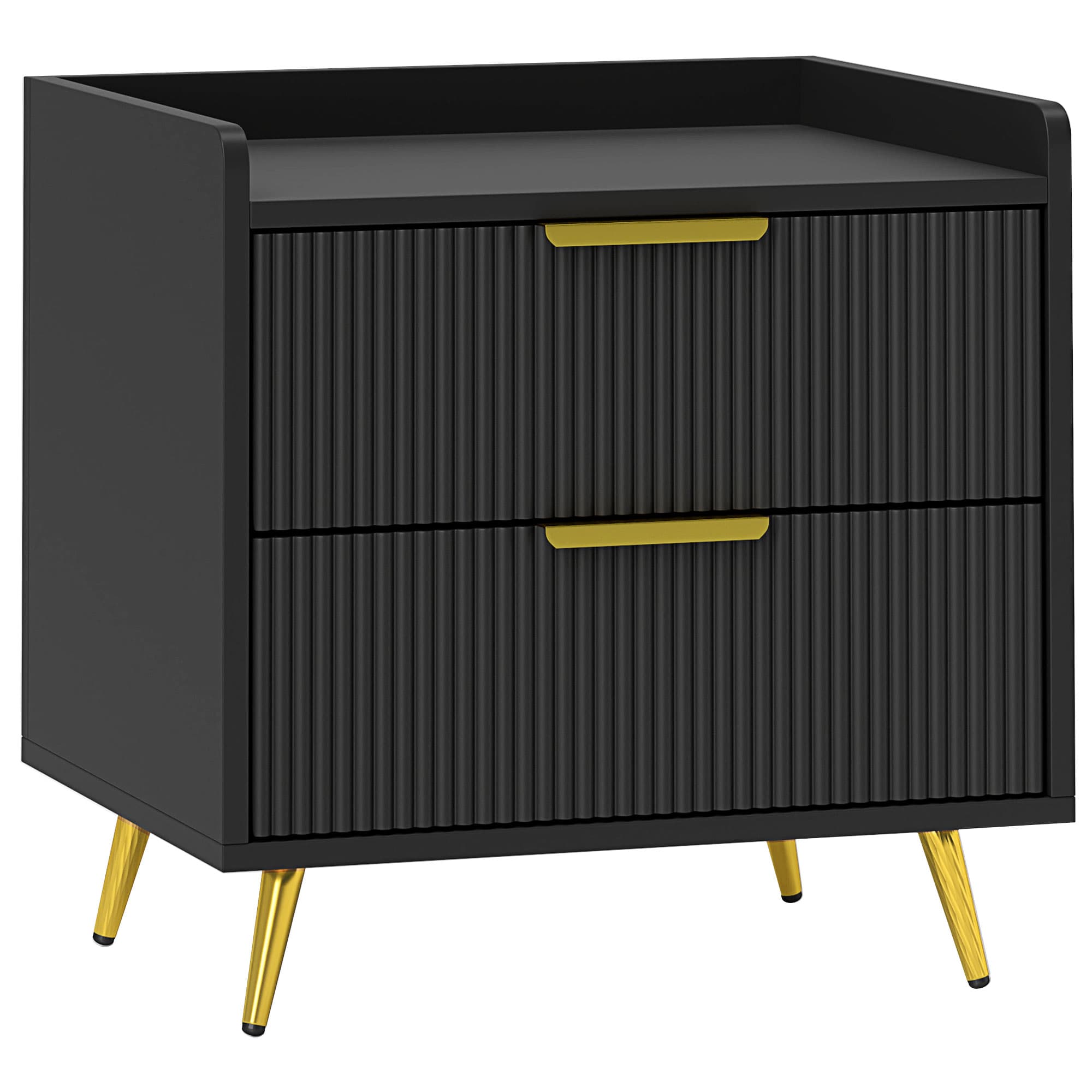 Transform Your Bedroom with this Elegant Black Bedside Table - Black