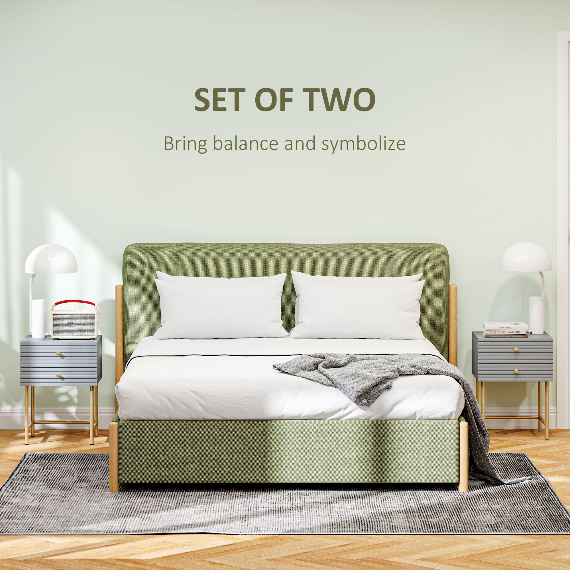 Transform Your Bedroom with Elegant Grey & Gold Bedside Tables - image 2
