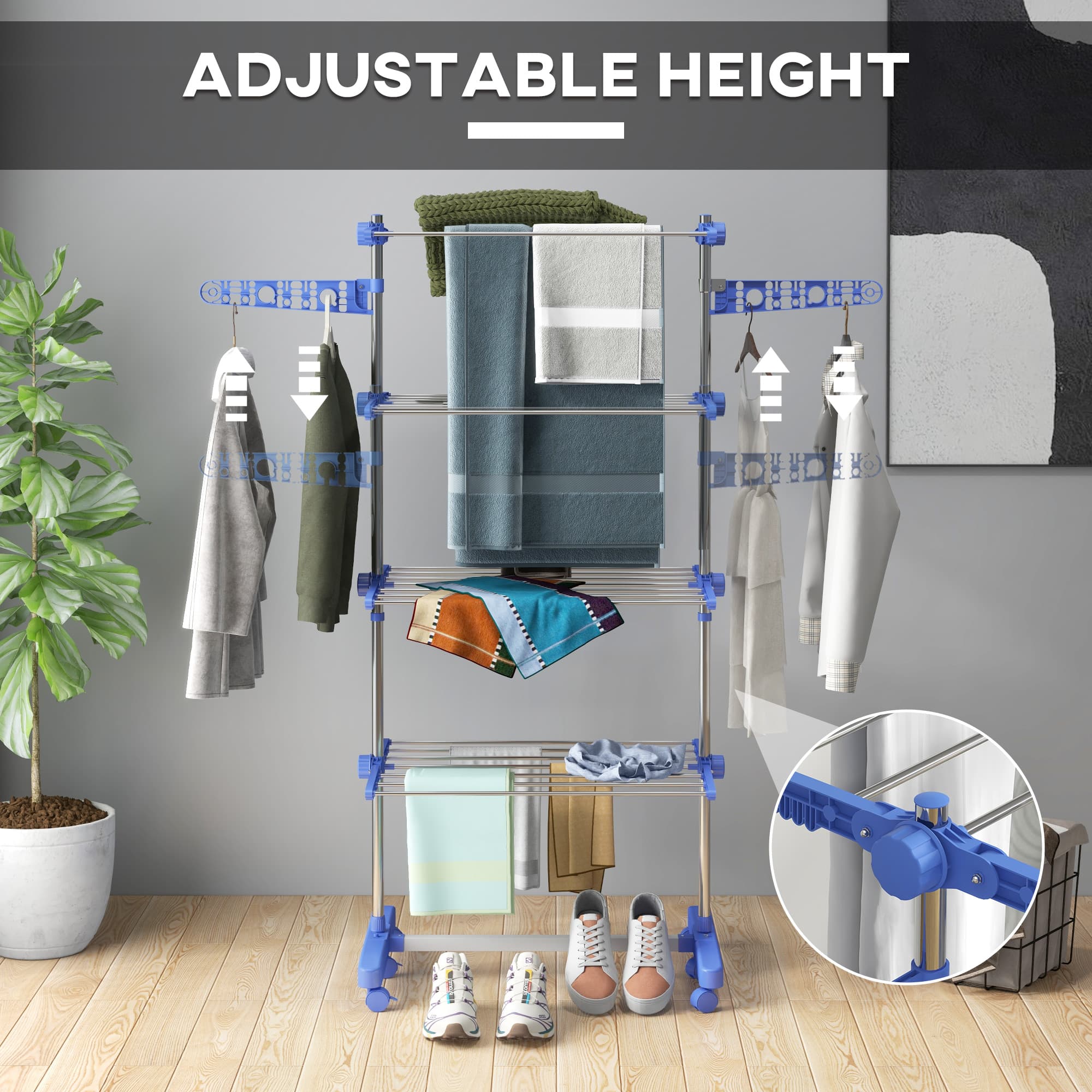 Collapsible 4-Tier Clothes Drying Rack with Wing Extensions - image 1