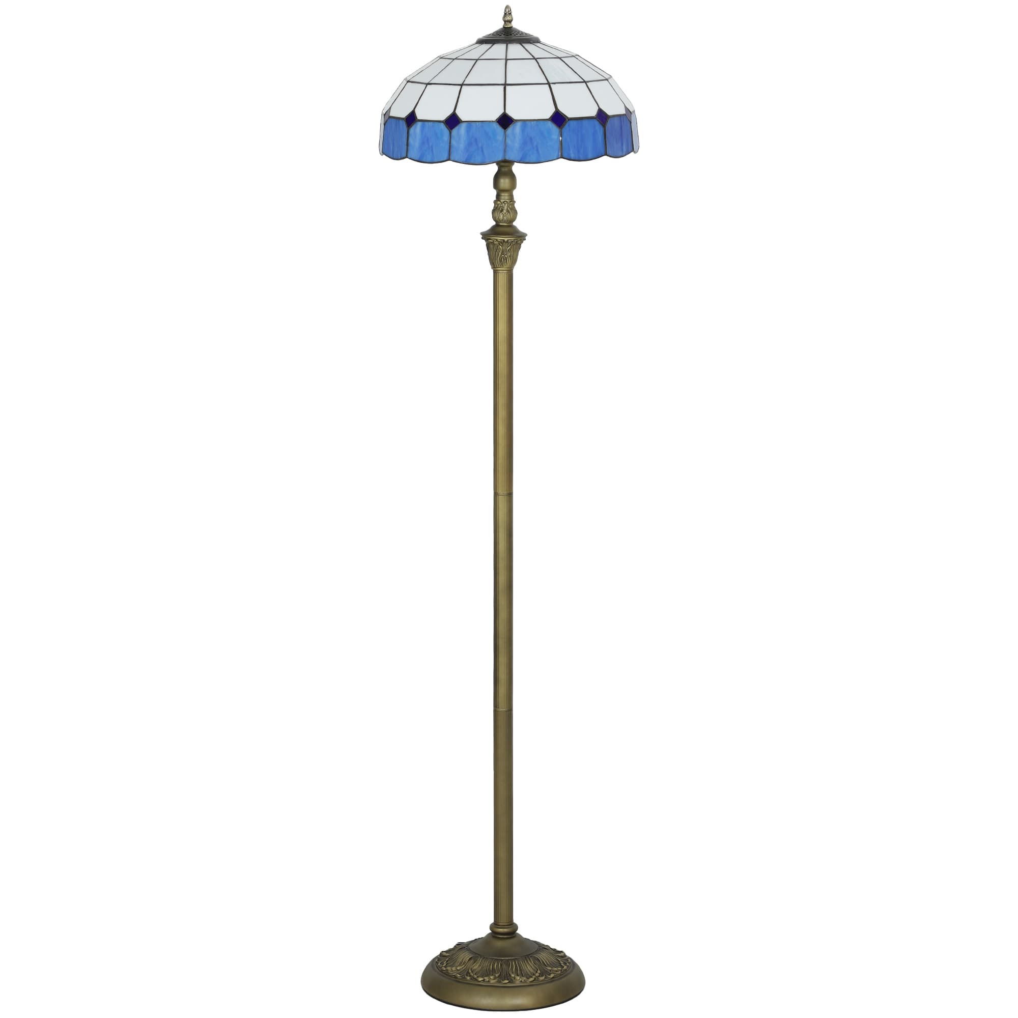 Transform Your Space with this Vintage Tiffany-Style Floor Lamp - Bronze Tone and Blue