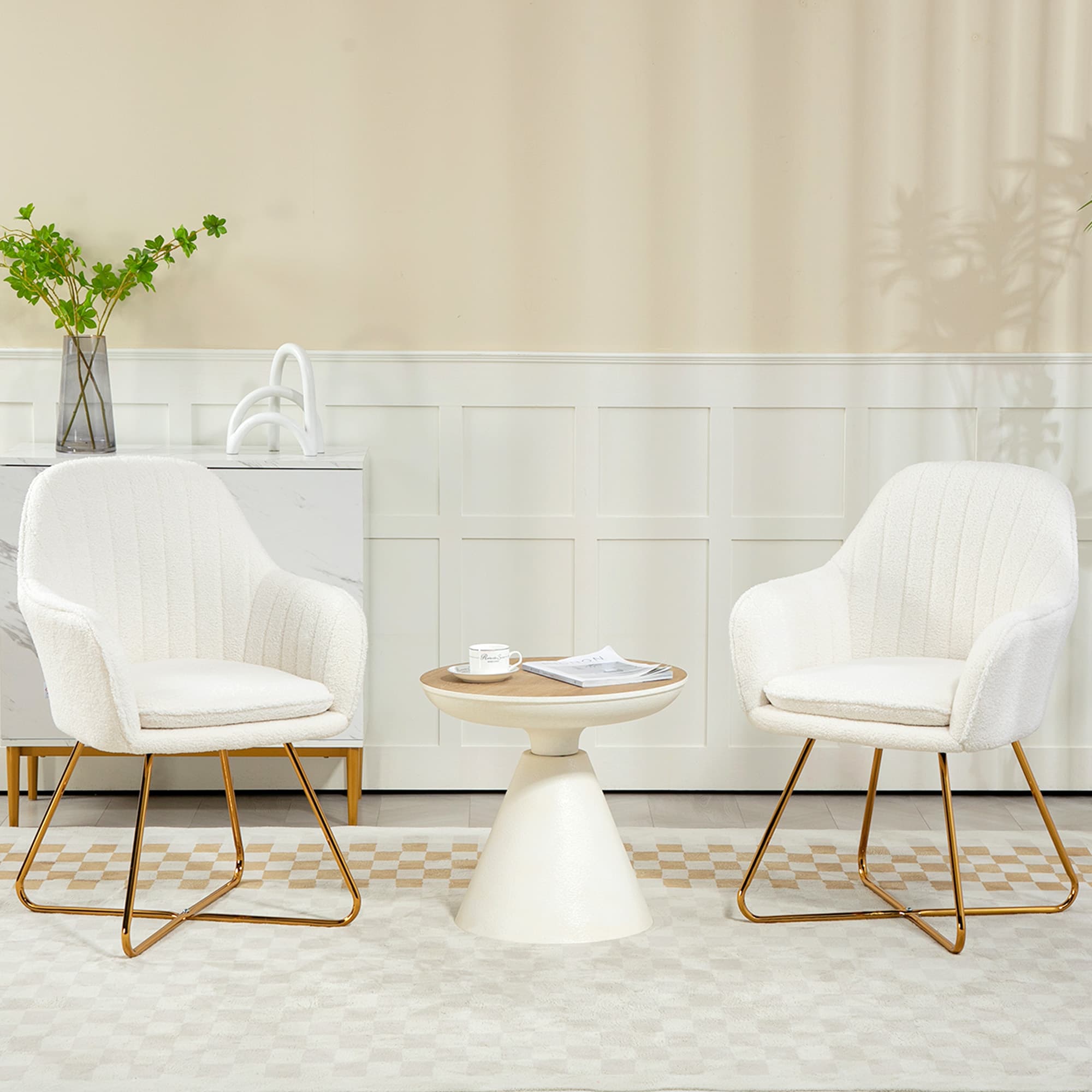 Transform Your Dining Space with Cream Sherpa Chairs - image 4