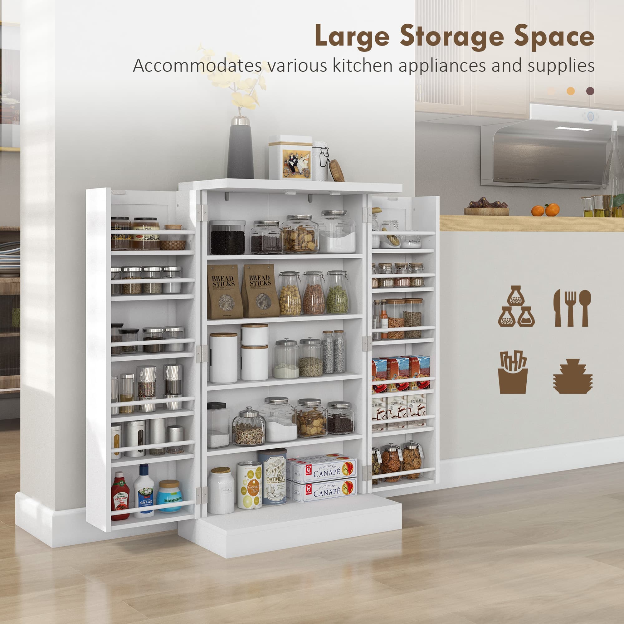 White Kitchen Pantry Cabinet for Everyday Storage - image 9