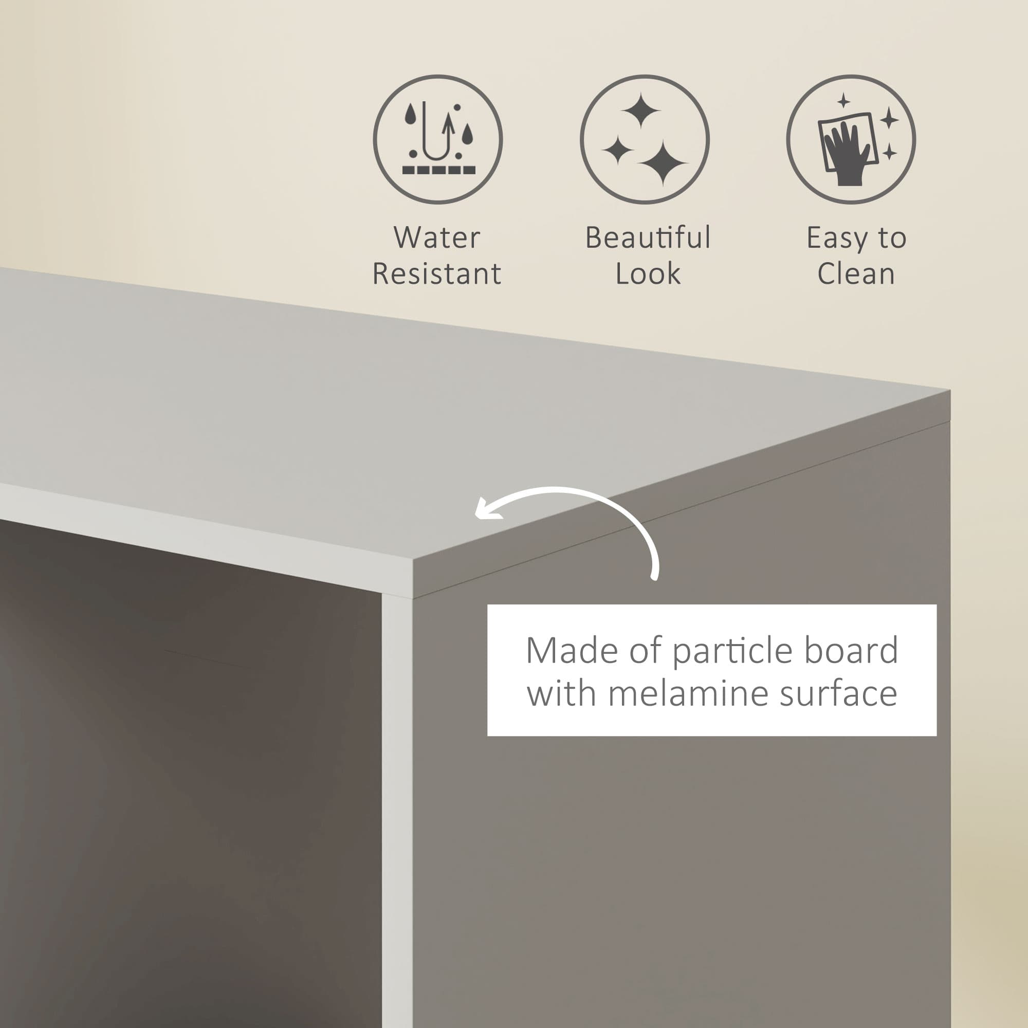 Open Wardrobe on Castors with Hanging Rail and Bottom Shelves - image 5