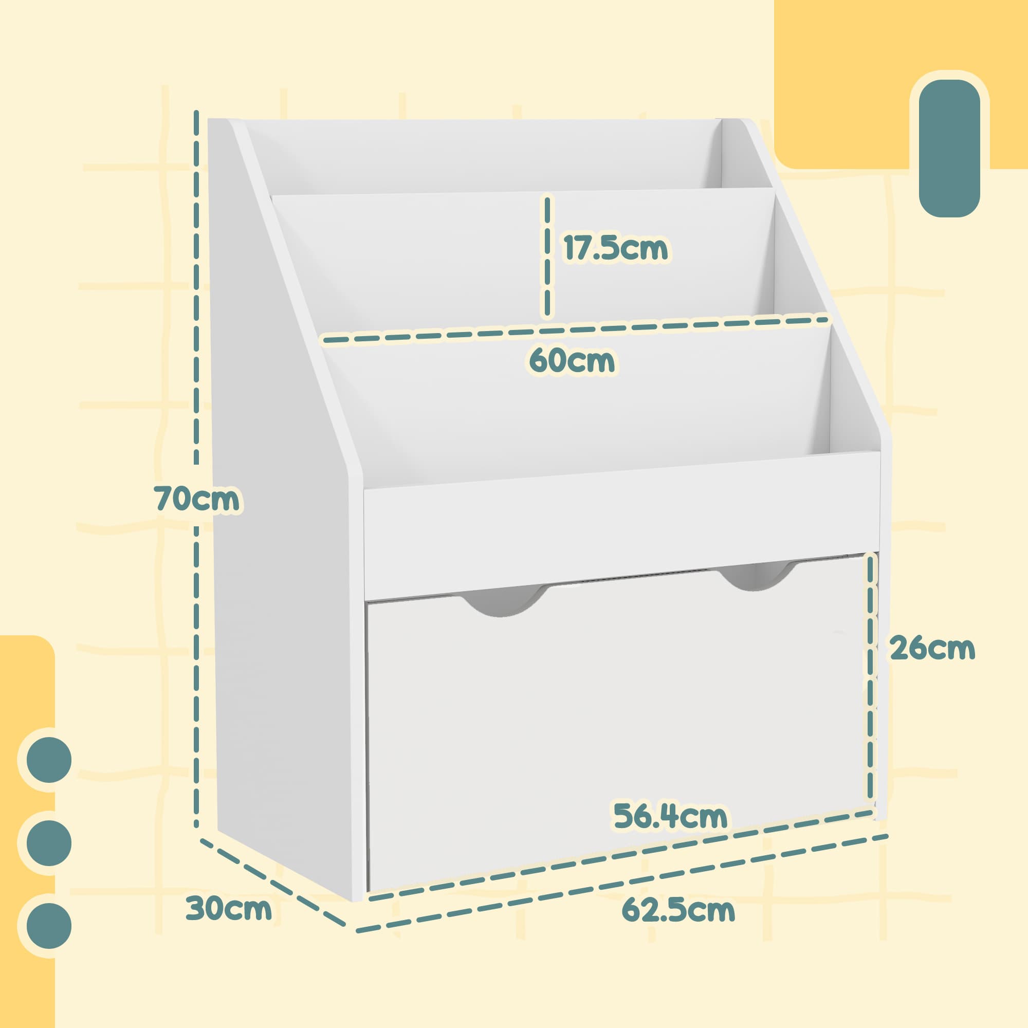 Effortless Storage: White Kids Bookcase with Drawer - image 1