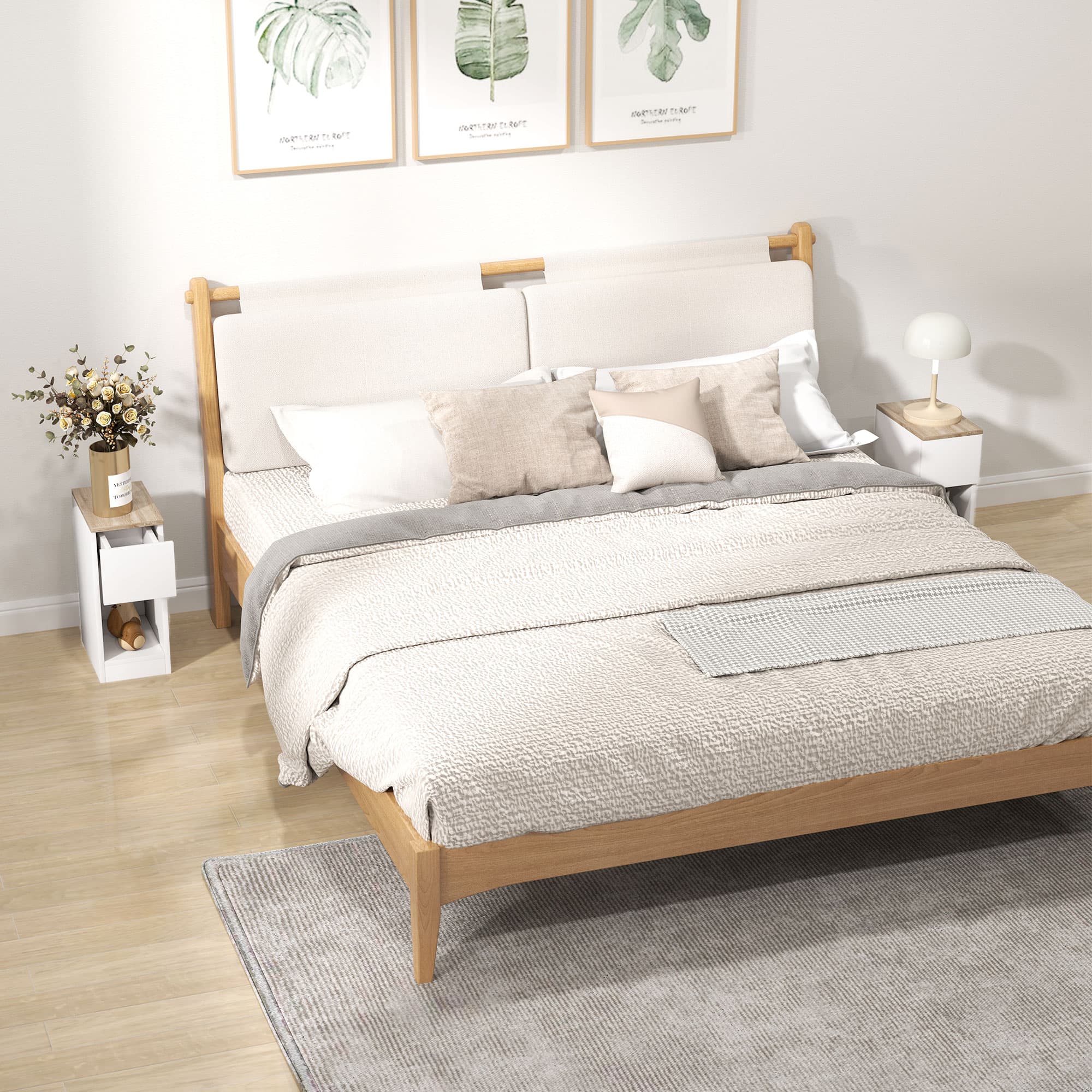Transform Your Space with Two Slim White Bedside Tables - image 1