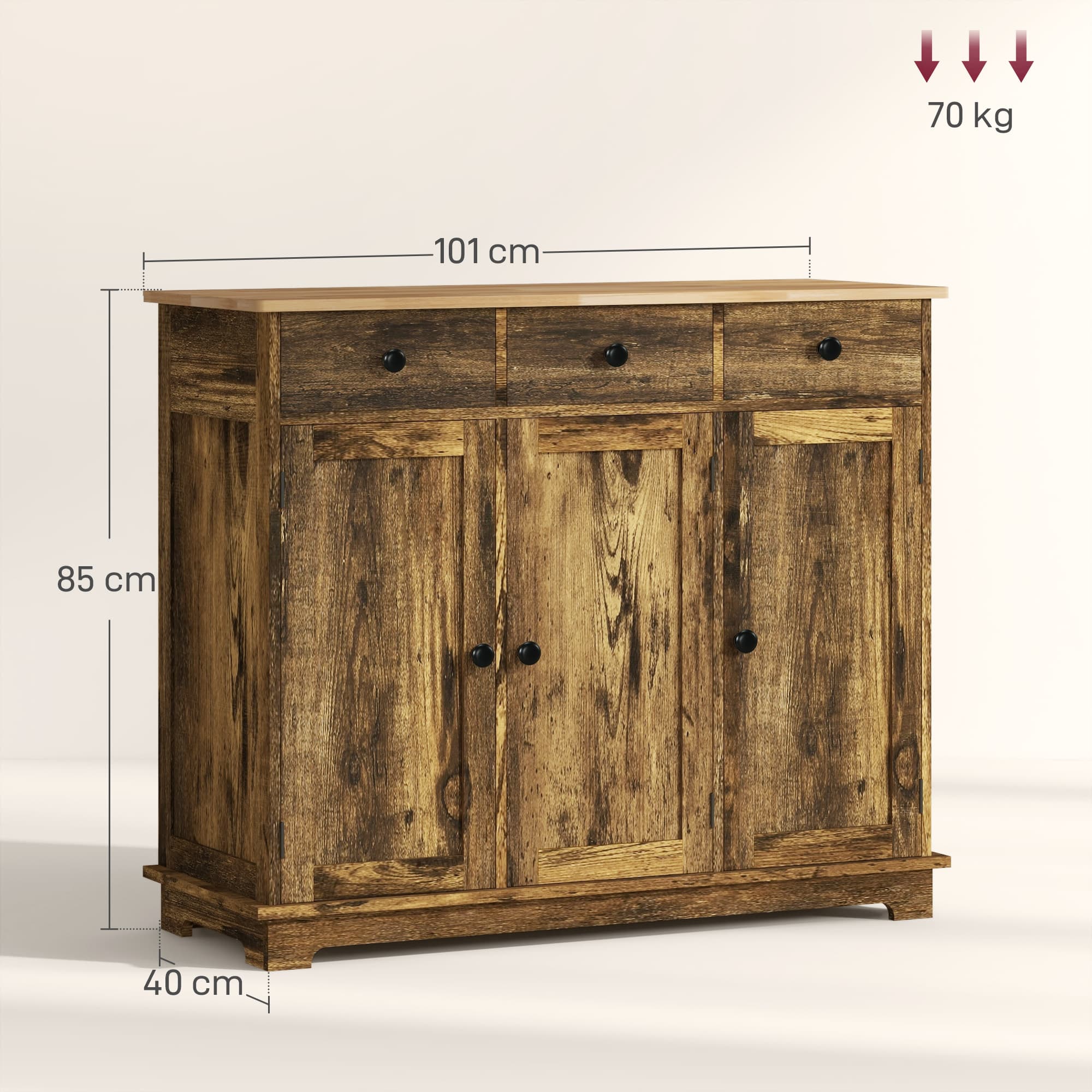 Rustic Brown Sideboard Cabinet for Effortless Home Storage - image 4