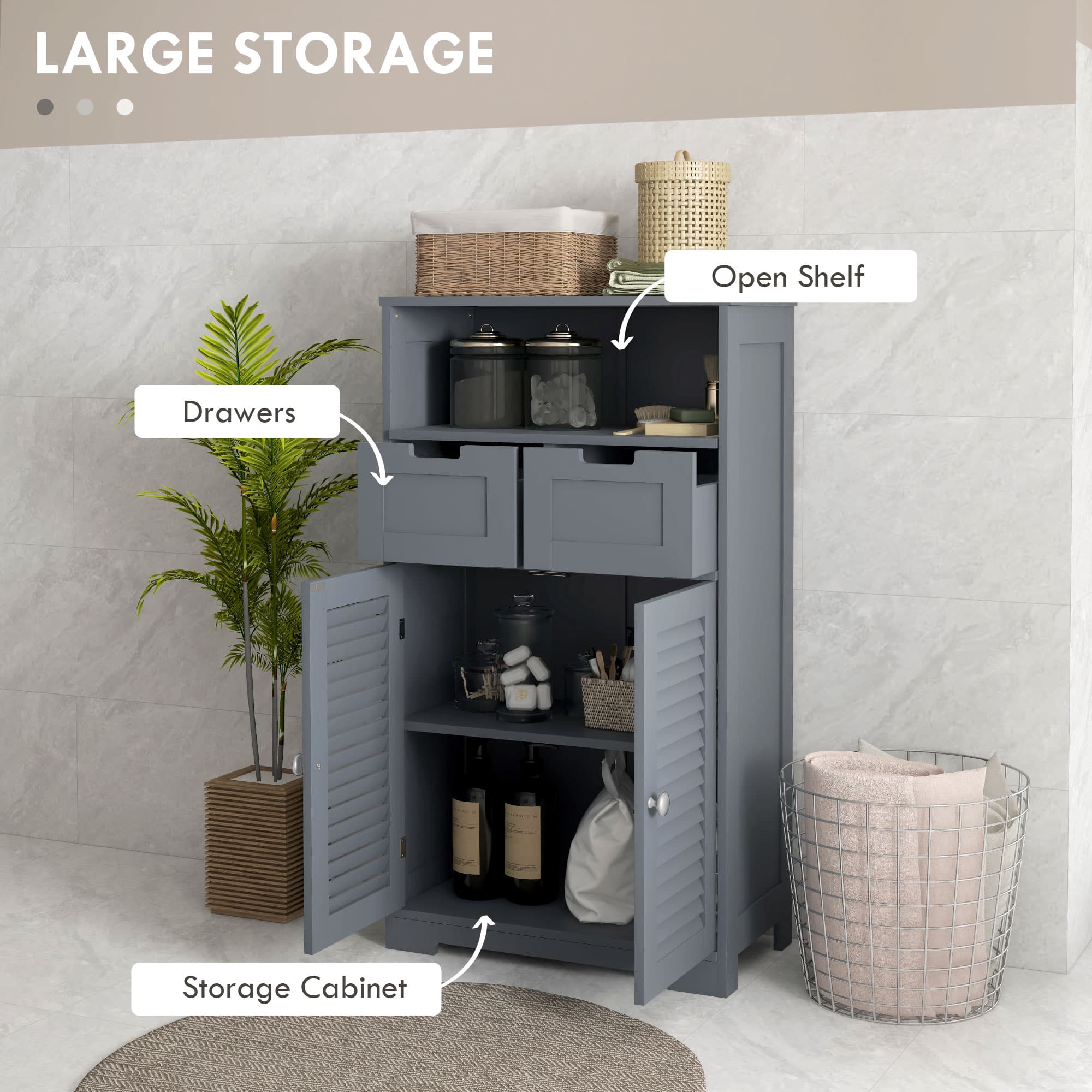 Transform Your Space with this Grey Bathroom Storage Cabinet - image 1