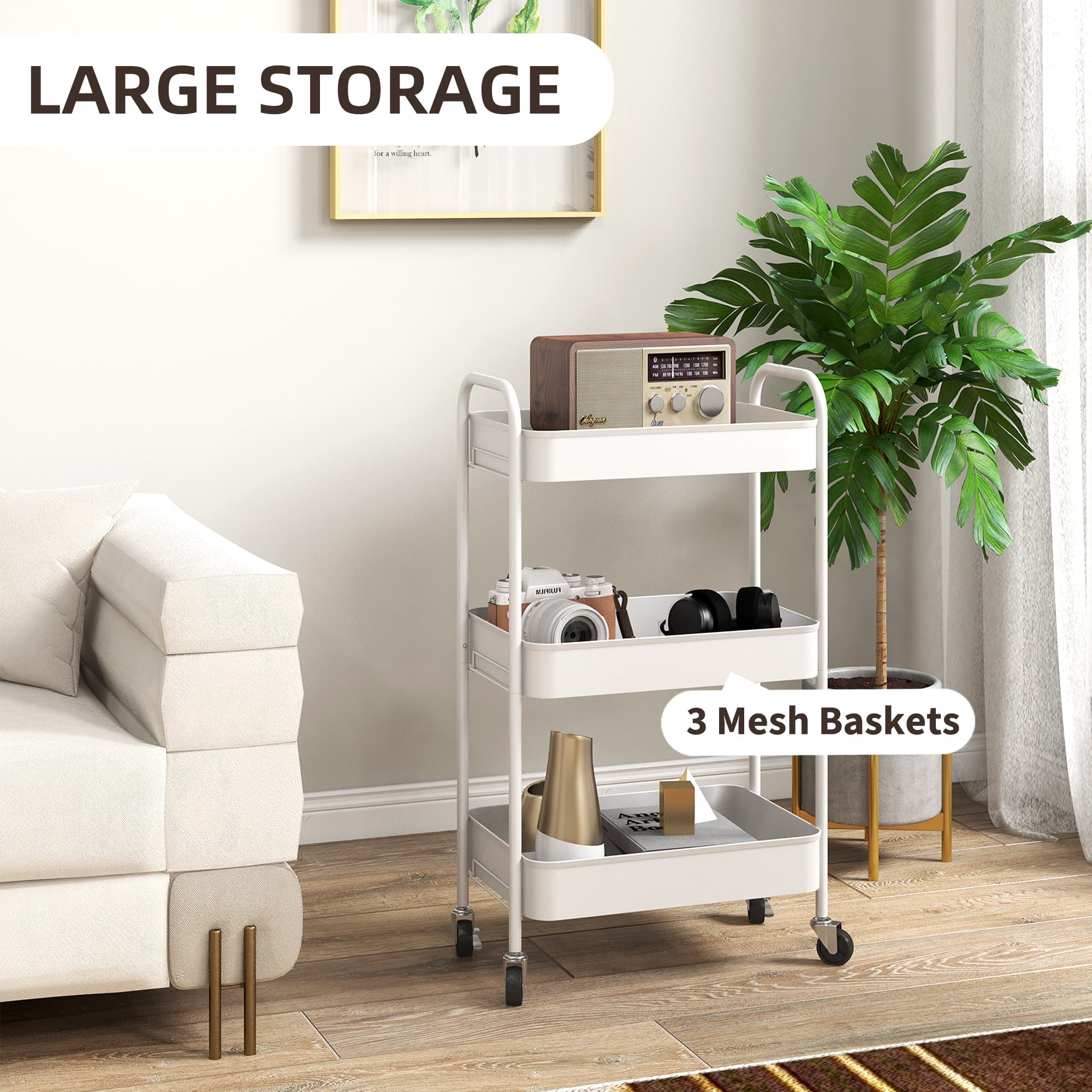 A three-tier steel trolley that rolls wherever you need it - image 2