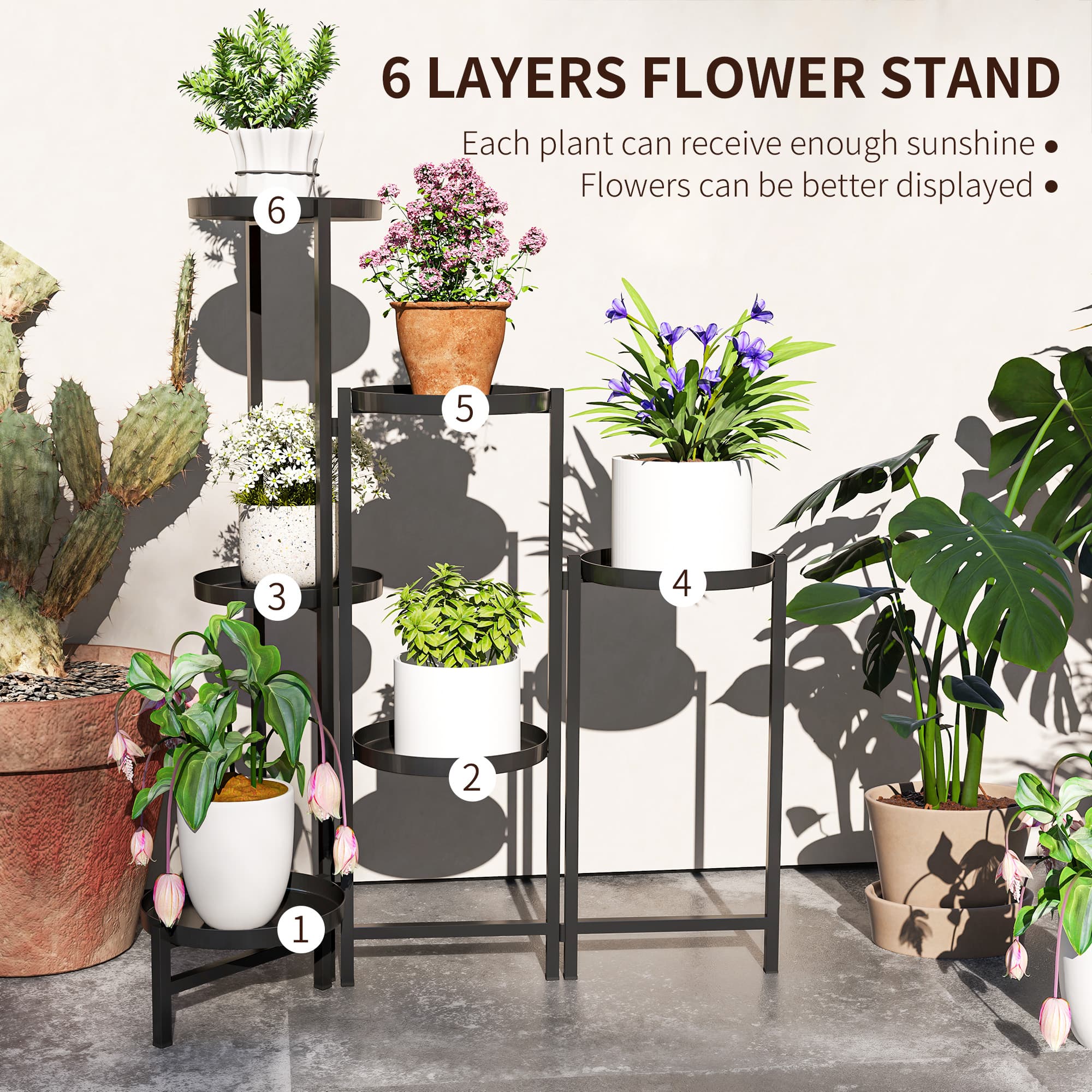 Show Off Your Plants With a Foldable Four-Tier Metal Stand - image 1