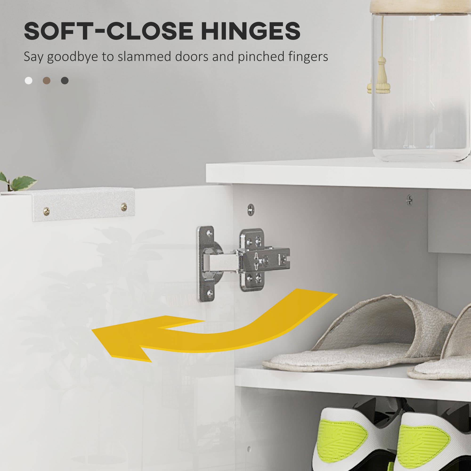 Store Up to 20 Pairs Behind Sleek Gloss-White Doors - image 5