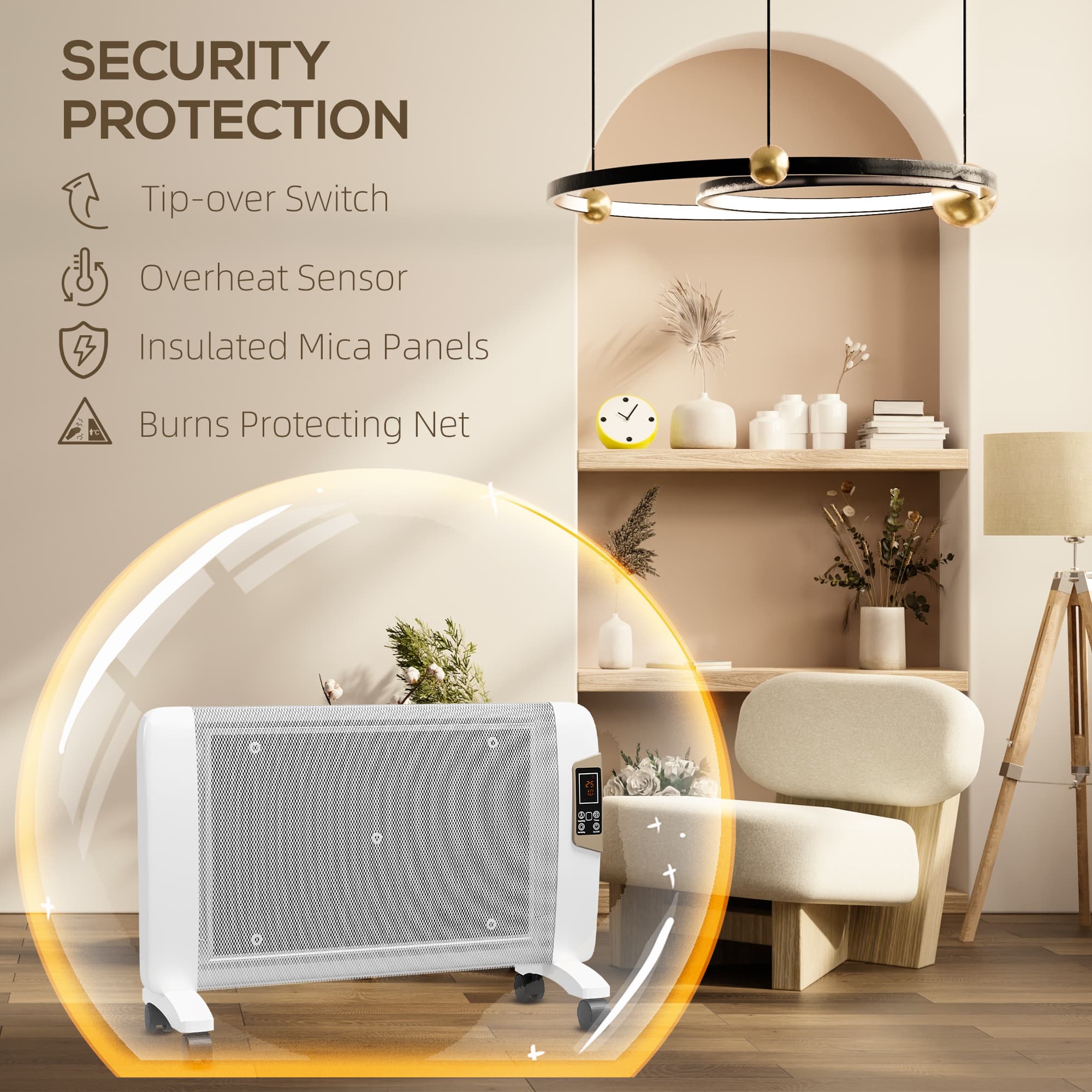White Mica Electric Space Heater with Remote Control - image 7