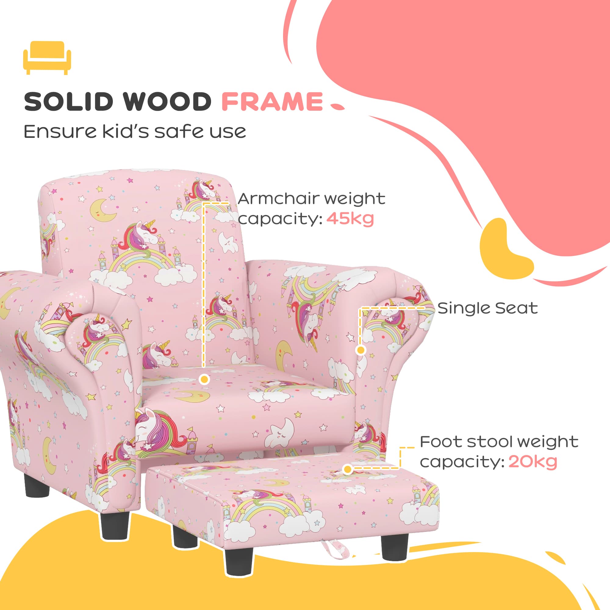 Transform Their Playroom with this Pink Unicorn Sofa Set - image 4