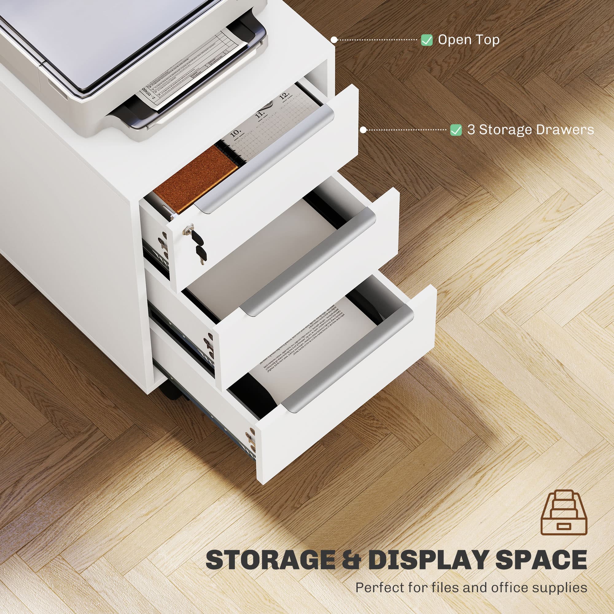 Keep Documents Secure with a Lockable Three-Drawer Filing Cabinet - image 1