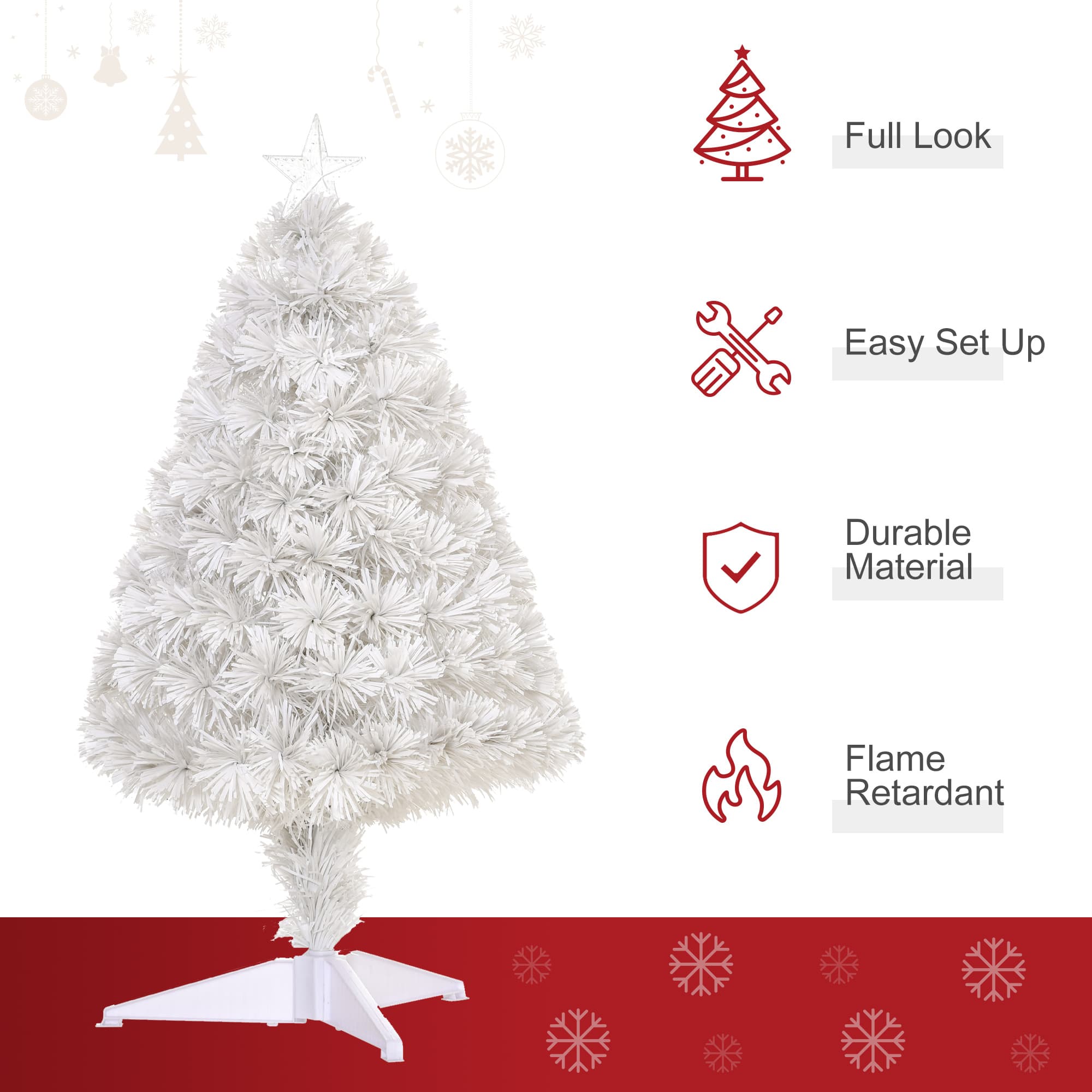 White tabletop Christmas tree with fibre optics - image 9