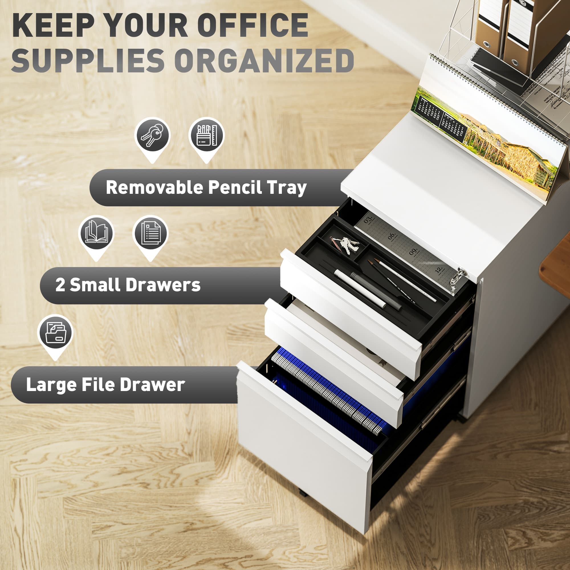 Organise Effortlessly with the Vinsetto Mobile Filing Cabinet - image 5