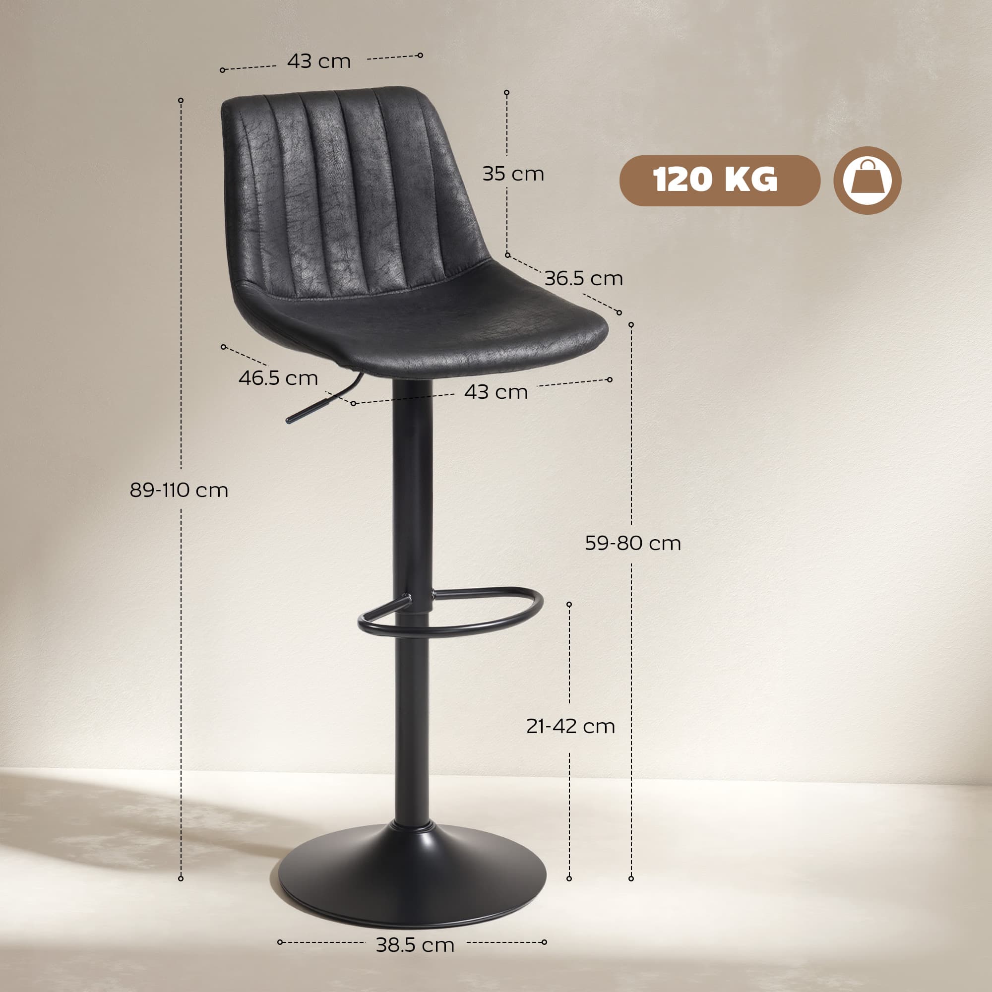 Transform Your Kitchen with Black Leathaire Swivel Bar Stools - image 1