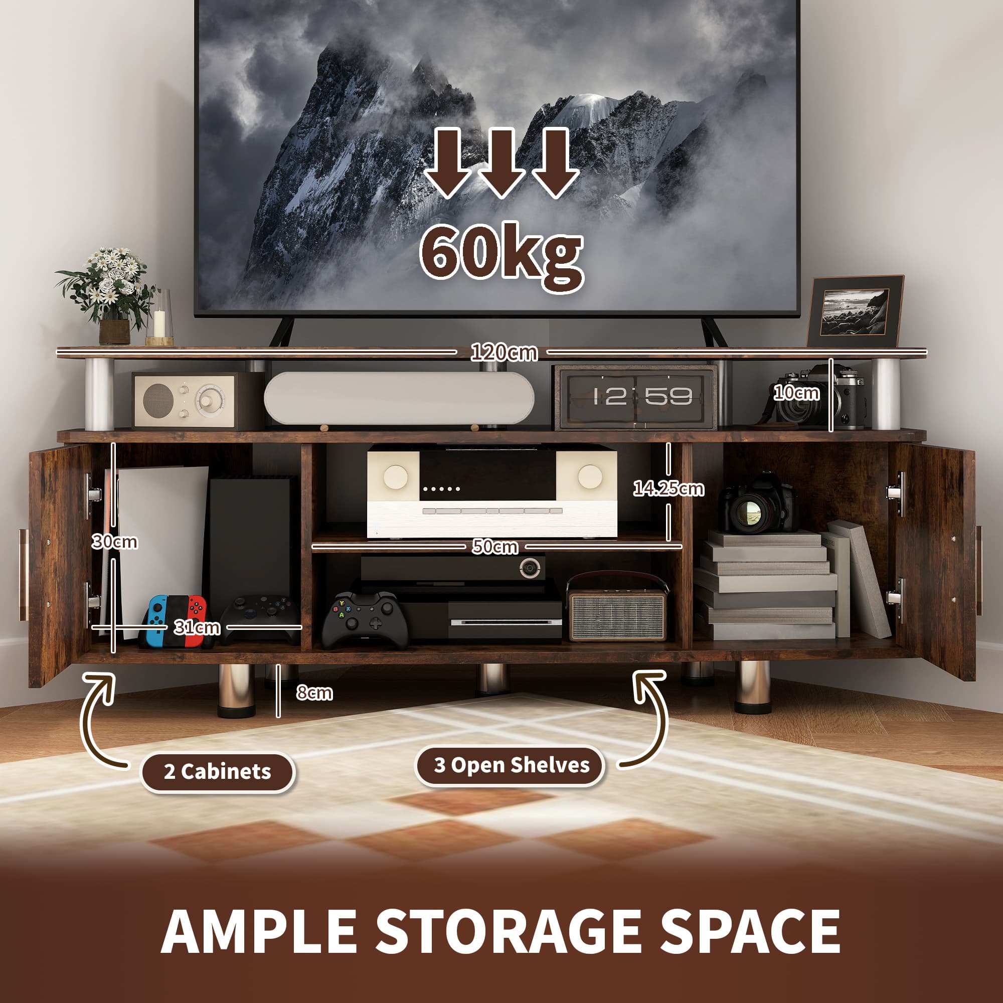Transform Your Living Room with this Rustic Brown TV Unit - image 3