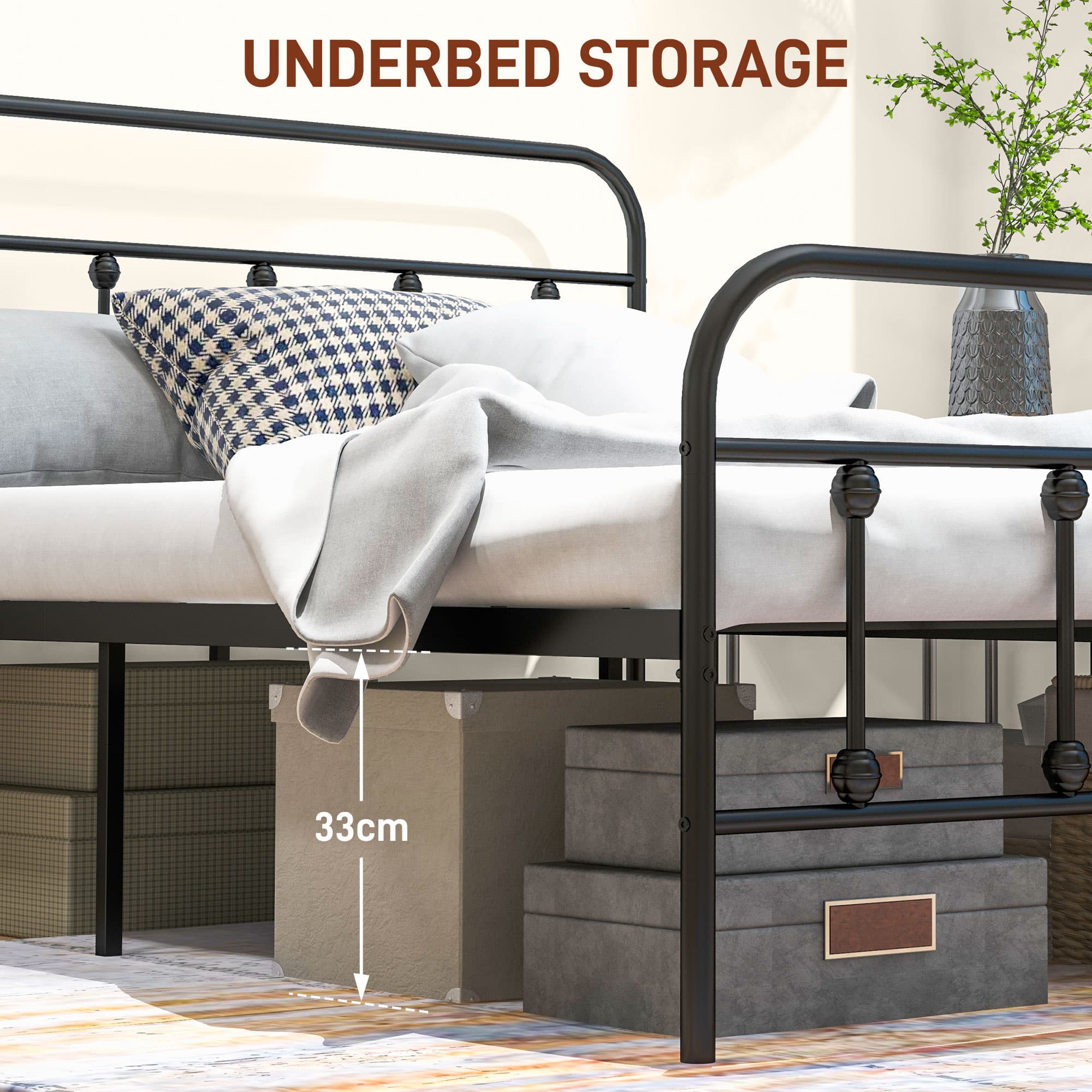 Transform Your Bedroom with this Minimalist Double Metal Bed - image 3