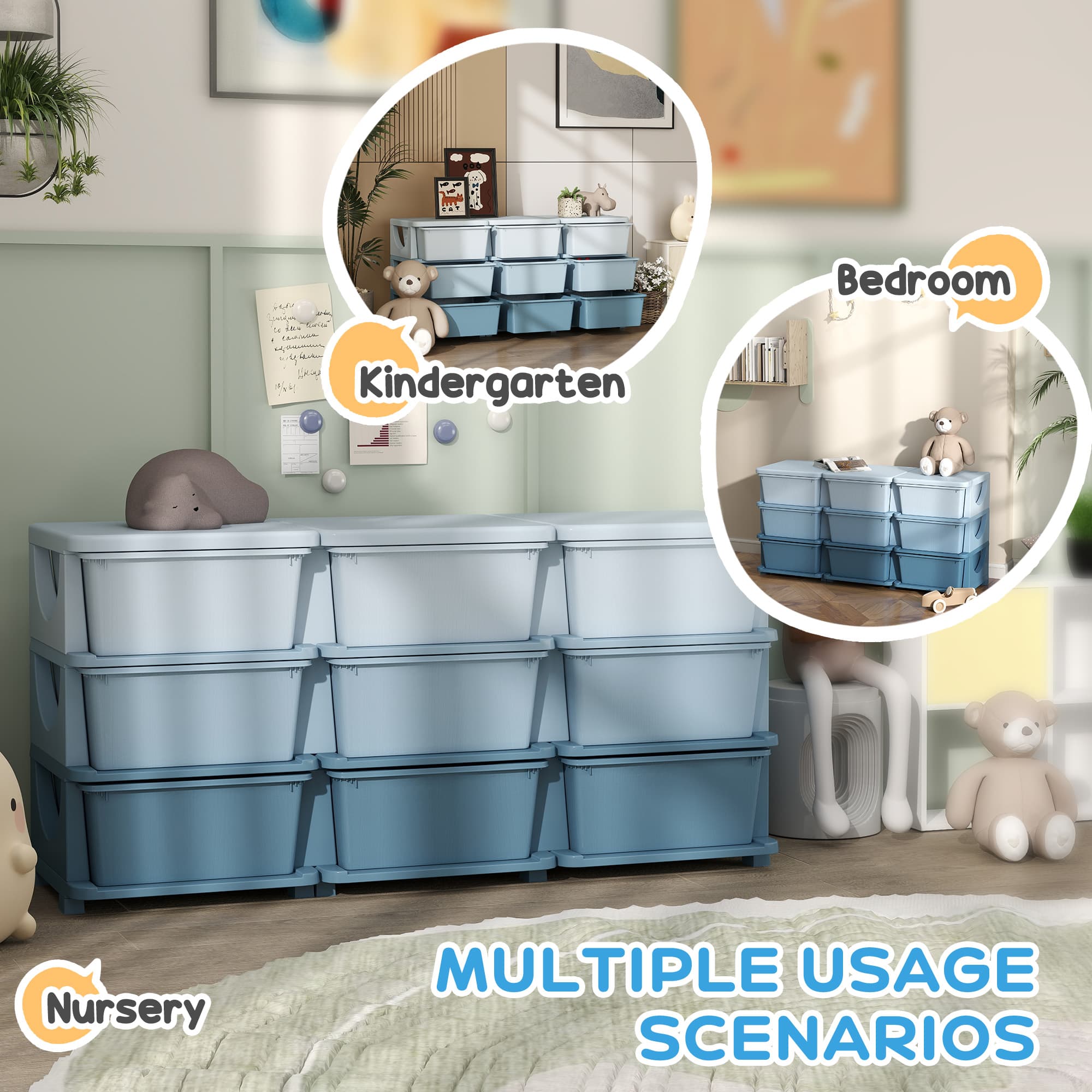 Keep Kids' Rooms Tidy with This Blue 9-Drawer Storage Unit - image 2