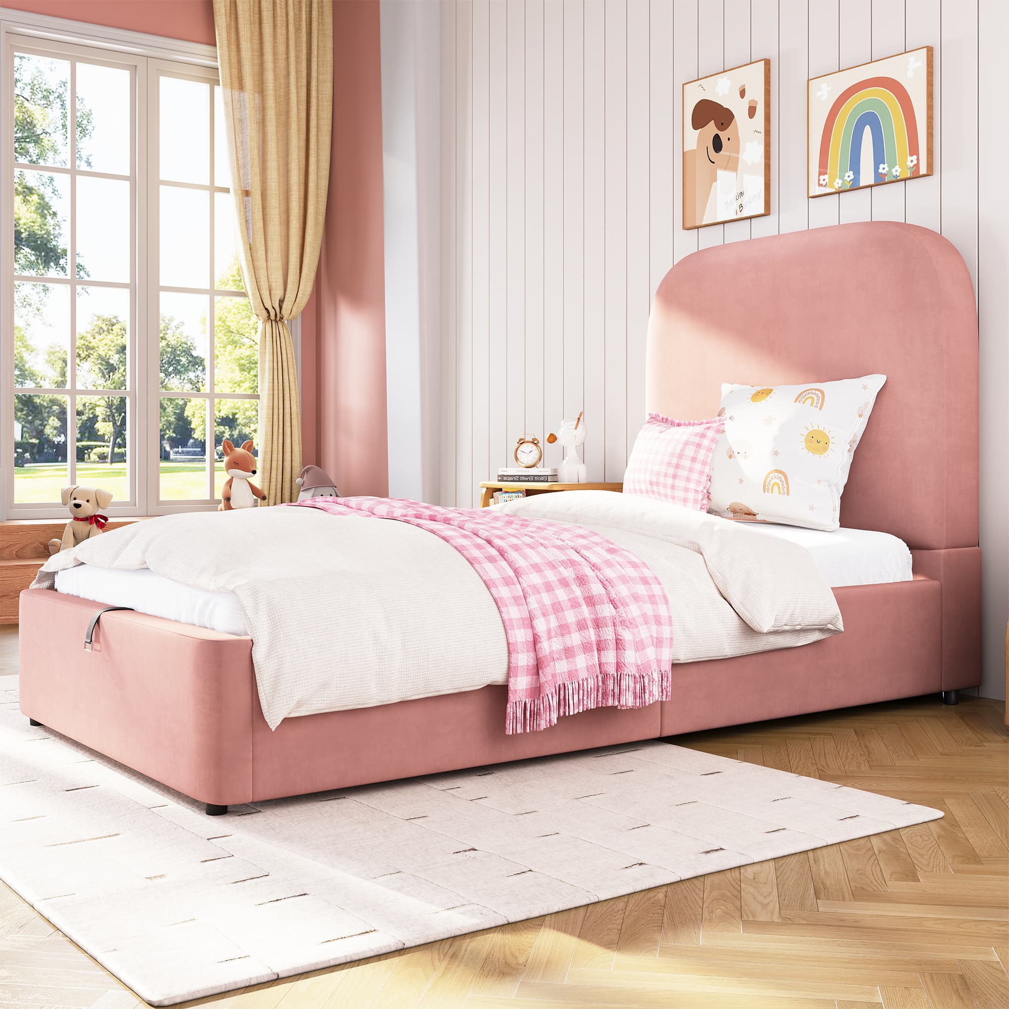 Transform Their Room with this Pink Velvet Storage Bed - image 6