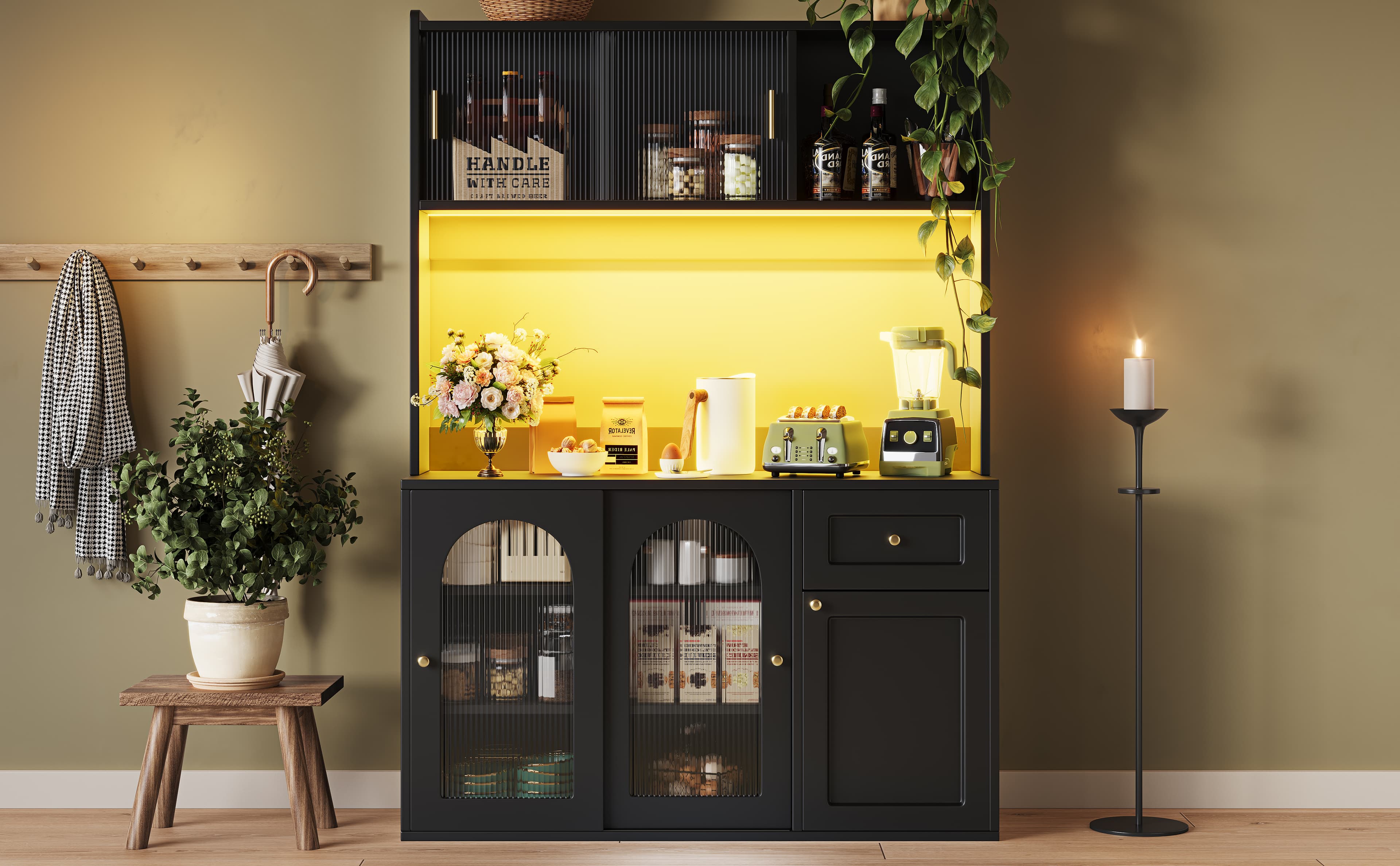 Elevate Your Space with a Music-Syncing LED Buffet Cabinet - image 1