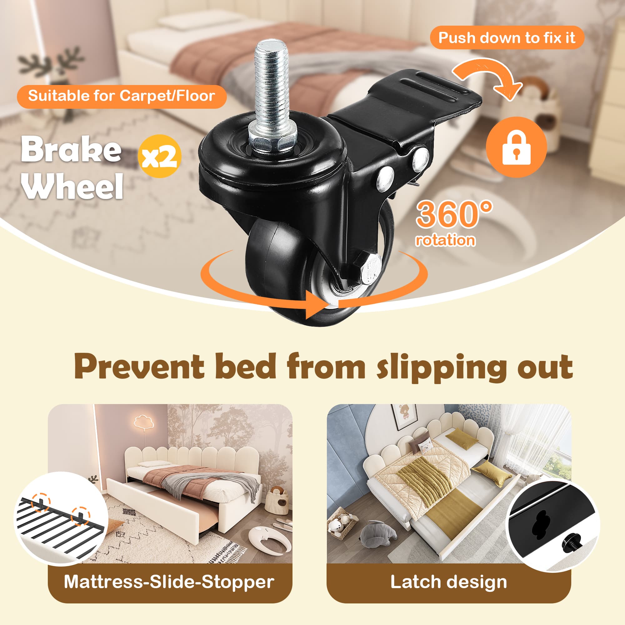 Chic Velvet Daybed with Pull-Out Guest Bed | 90x190cm - image 3