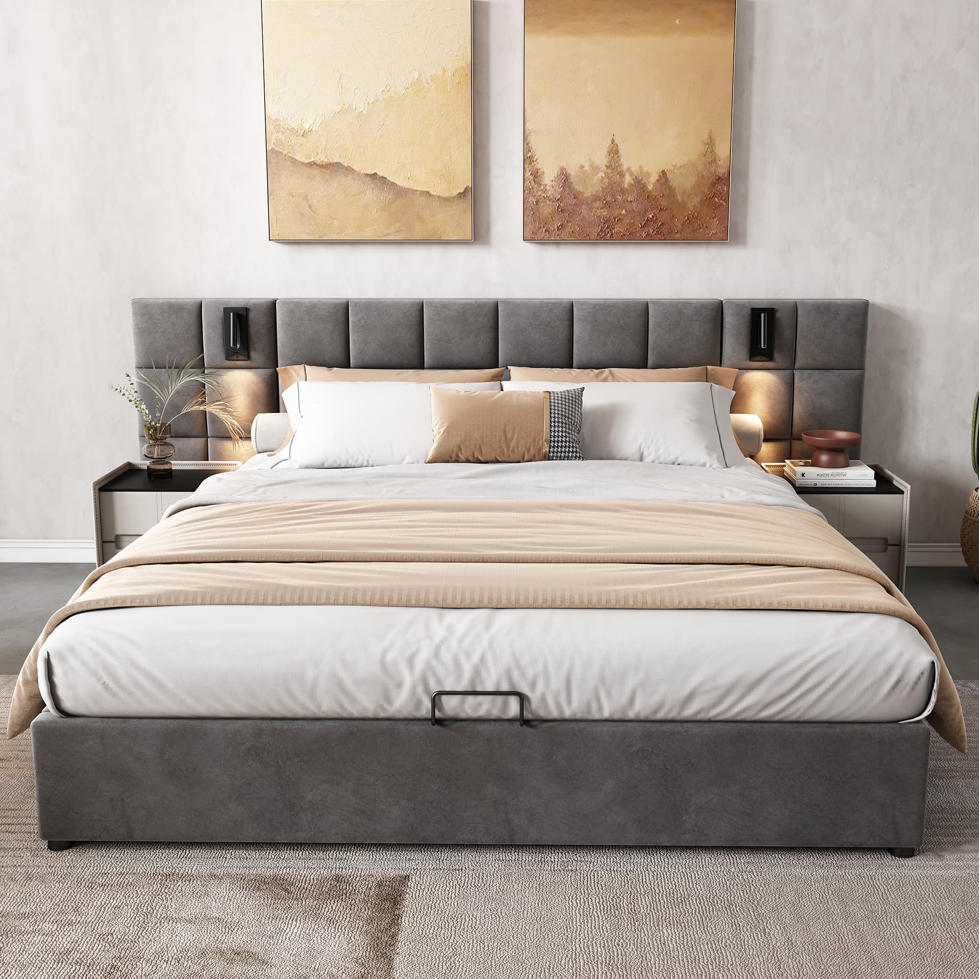 Effortless Storage & Modern Comfort in a Velvet Double Bed - image 3
