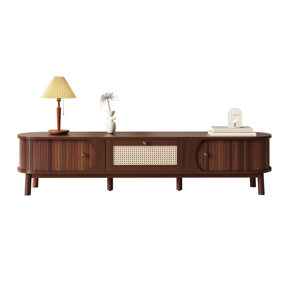 Transform Your Living Room With This Walnut Rattan TV Unit - image 1