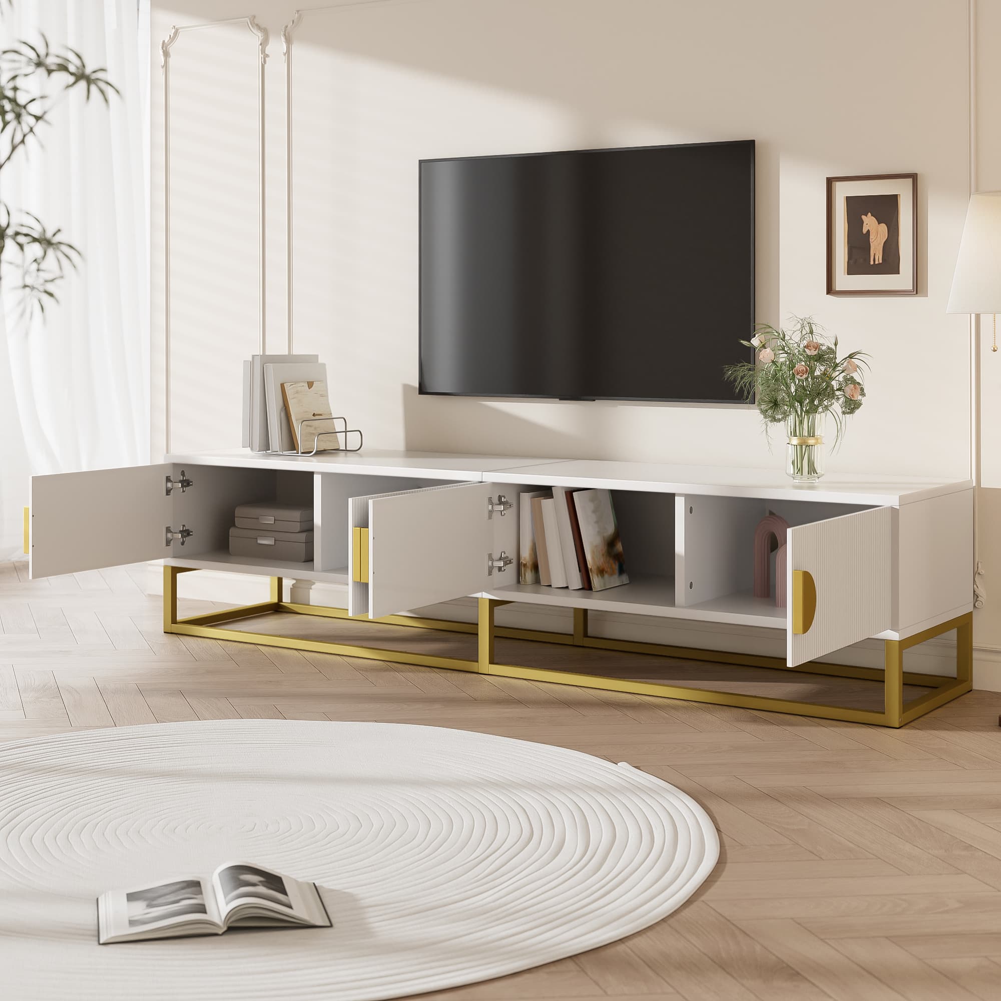 Transform Your Living Room with This Modern White TV Cabinet - image 2