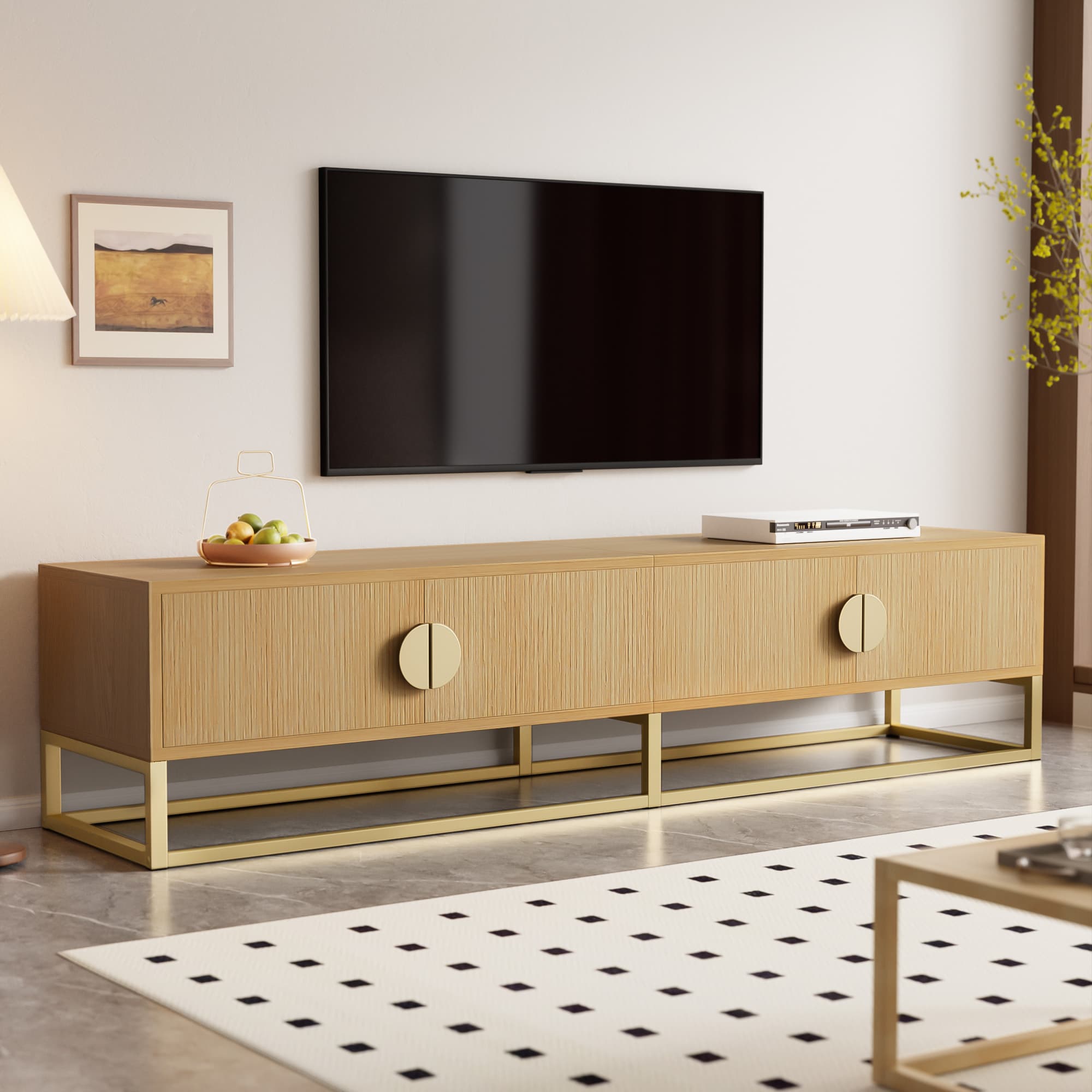 Transform Your Space with this Chic Wood Grain TV Cabinet - image 1