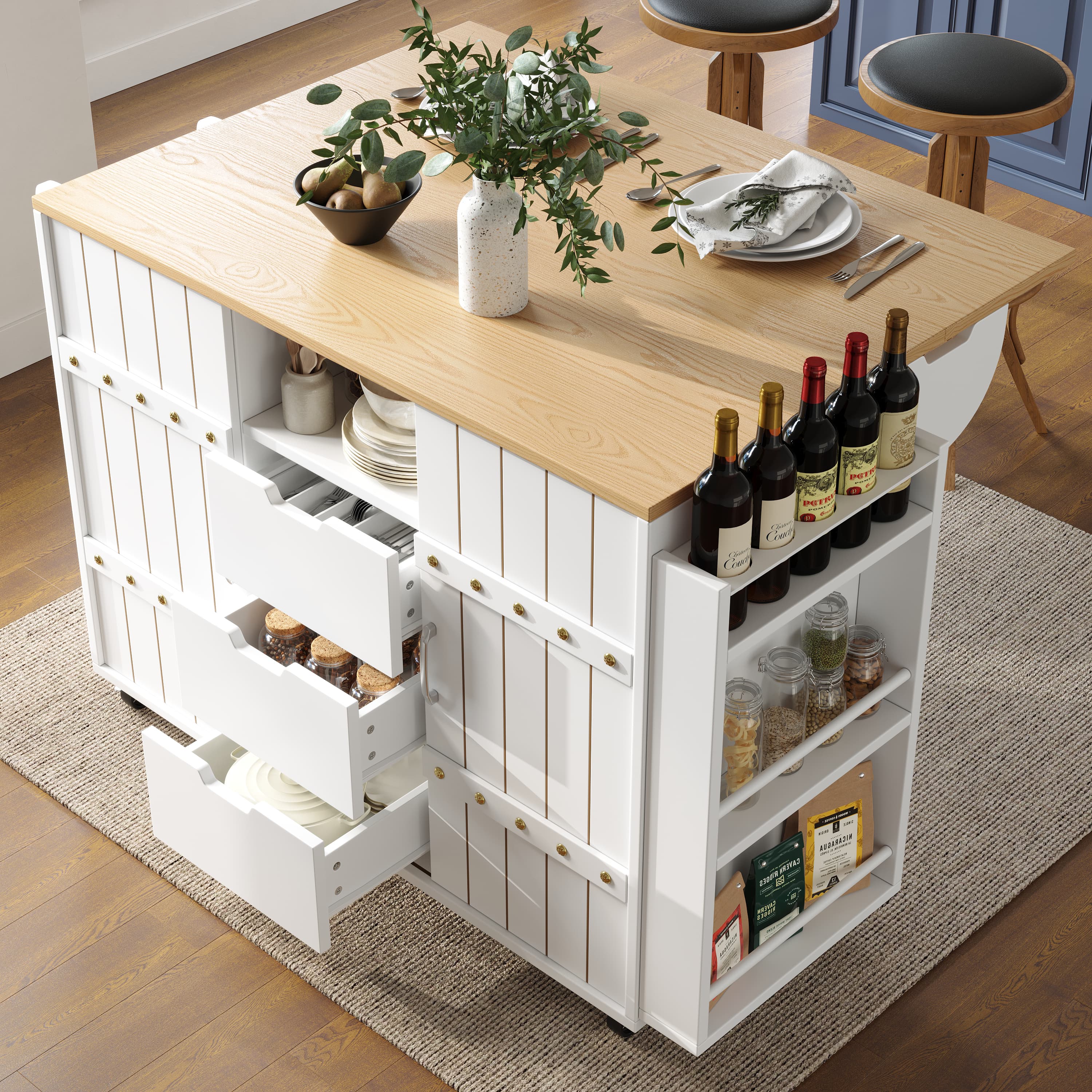 Expand Your Kitchen with a Versatile Mobile Island Trolley