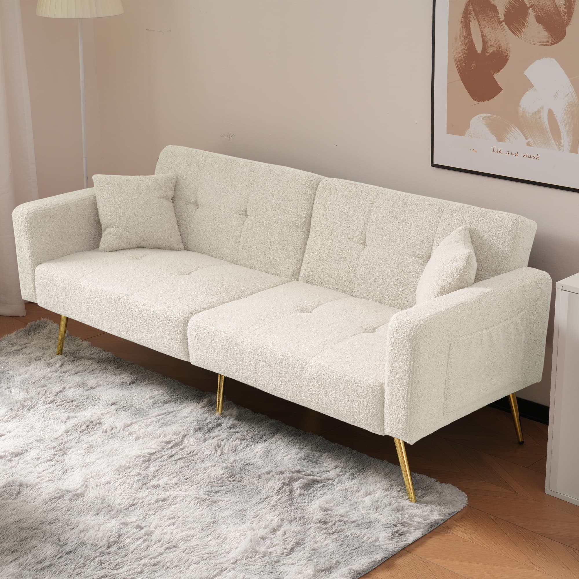 Transform Your Space with this Chic Sherpa Sofa Bed - image 5