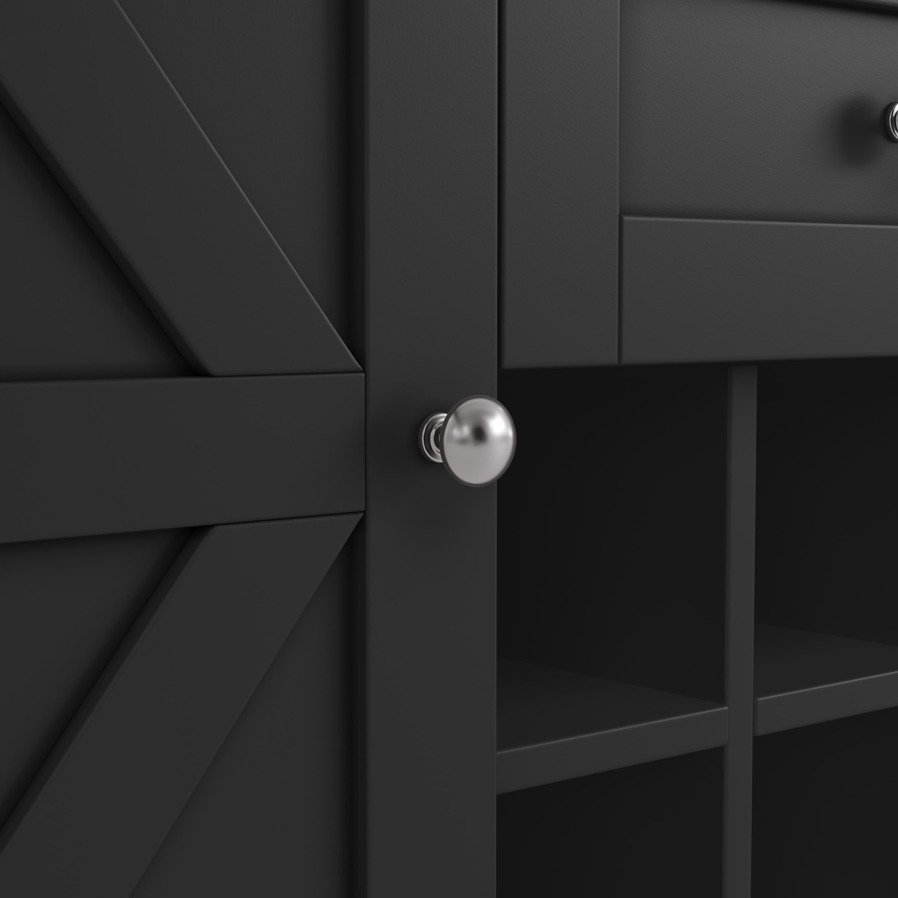 Tall White Kitchen Storage Cabinet with Wine Rack & Drawers - image 6