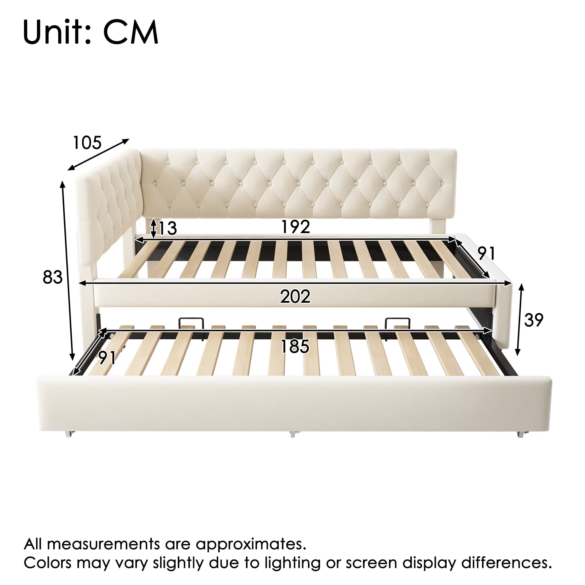 Chic Velvet Daybed with Pull-Out Guest Bed | 90x190cm - image 3