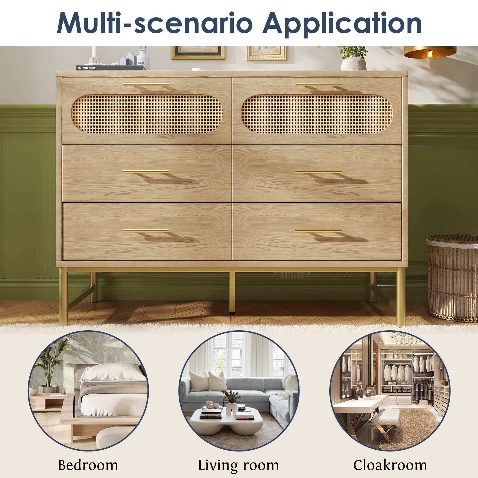 Stylish Rattan Sideboard with Six Drawers for Modern Homes - image 4