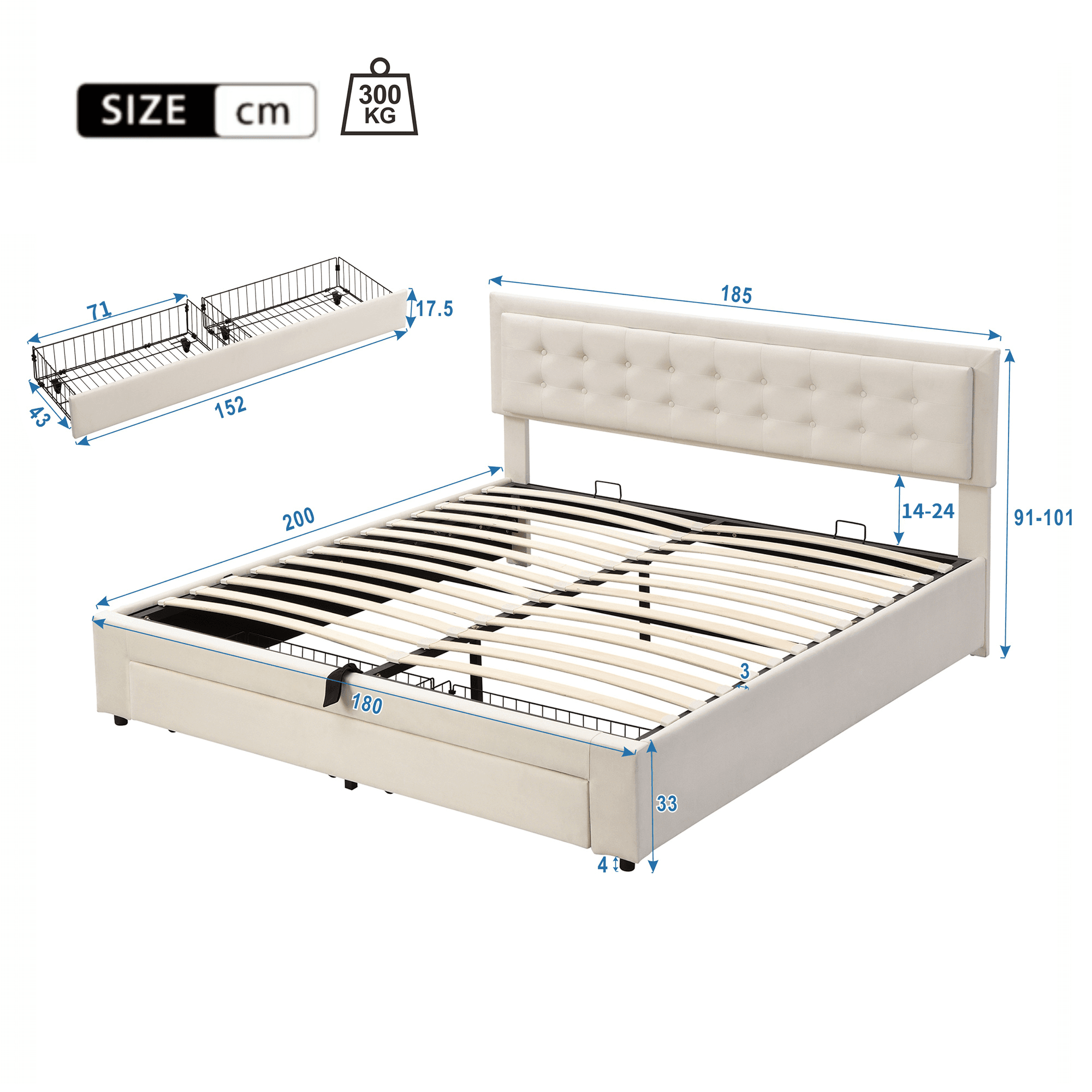 Elegant Super King Bed with Huge Hidden Storage - image 6