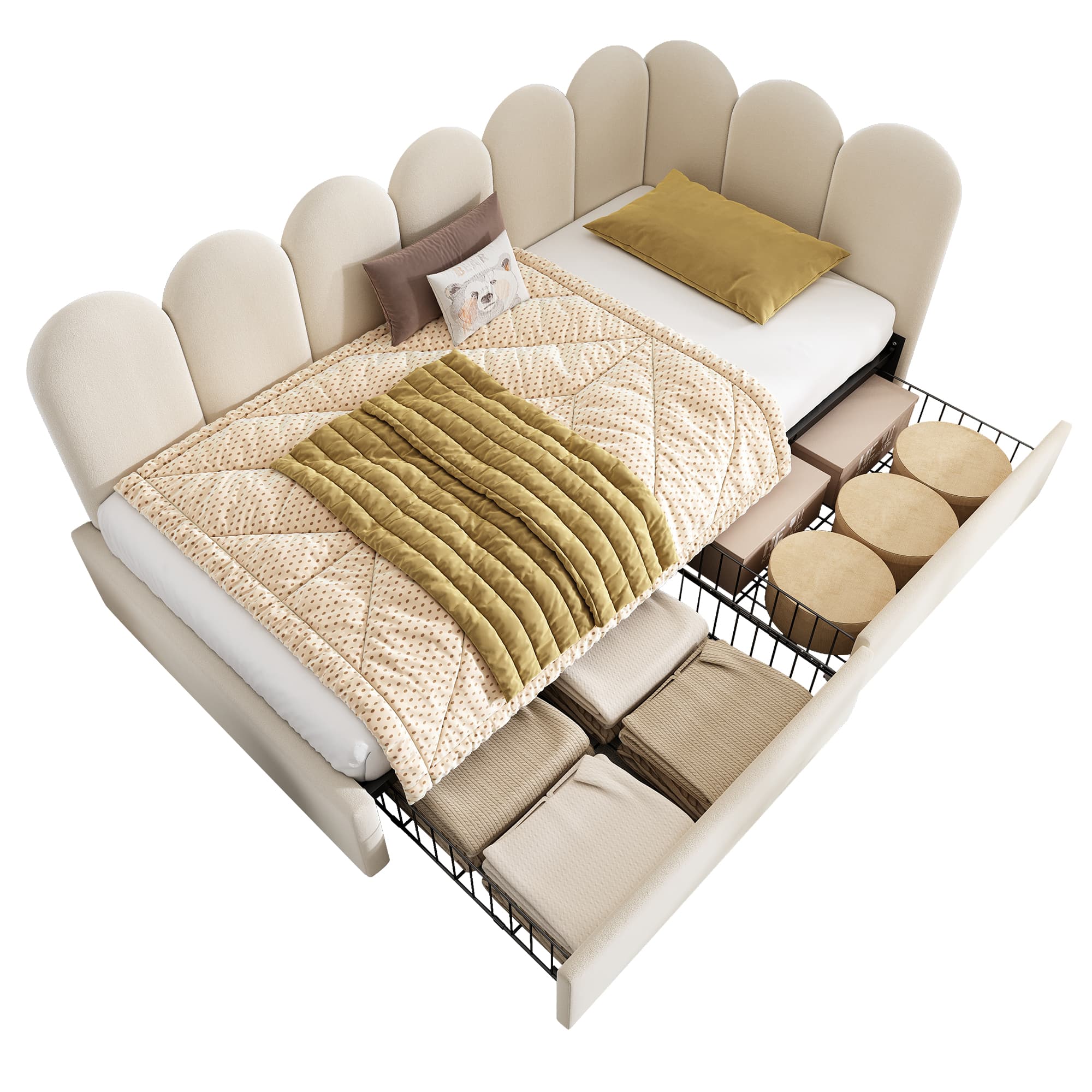 Stylish Velvet Daybed with Smart Under-Bed Storage - image 2