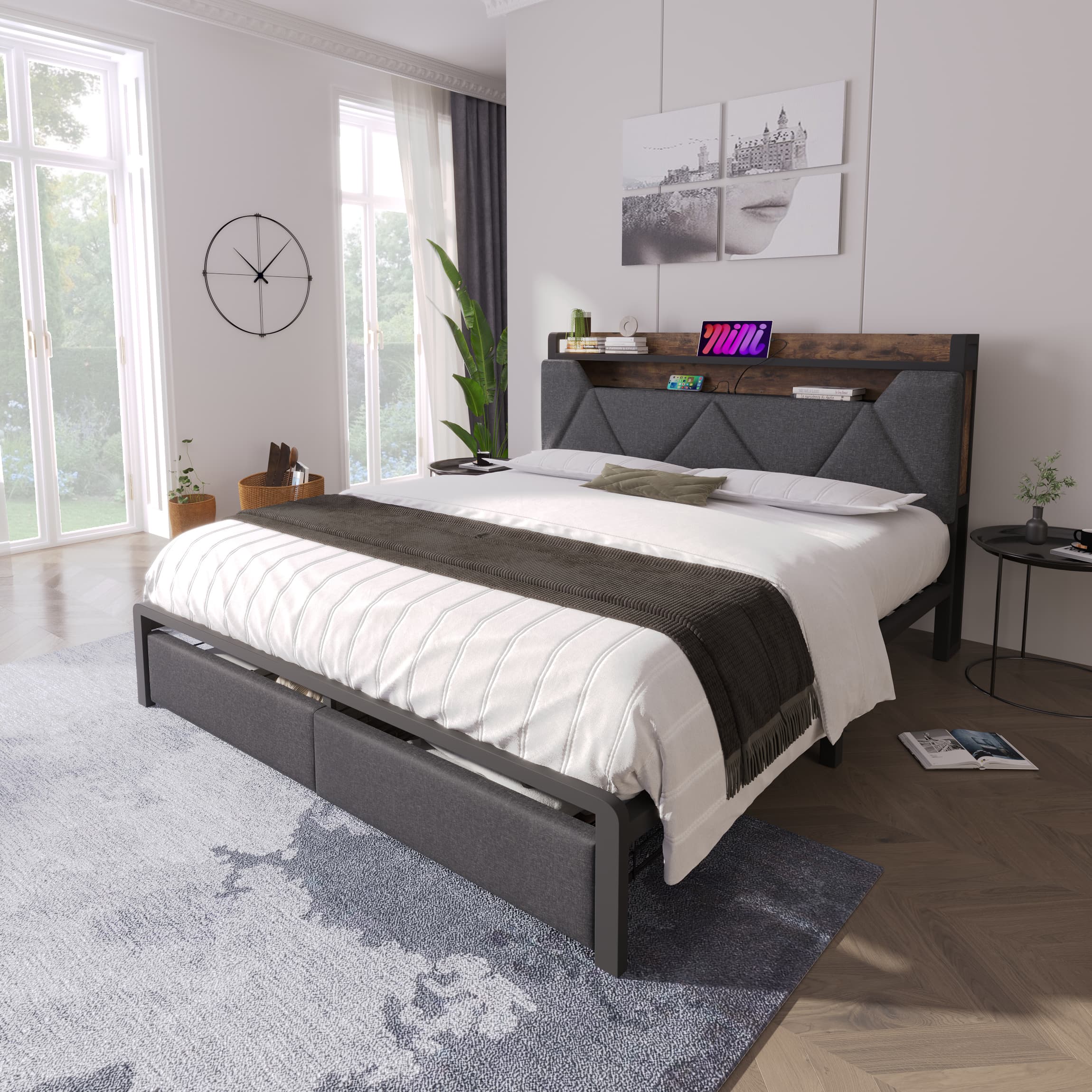Upgrade Your Sleep with this Smart LED Storage Double Bed - image 5