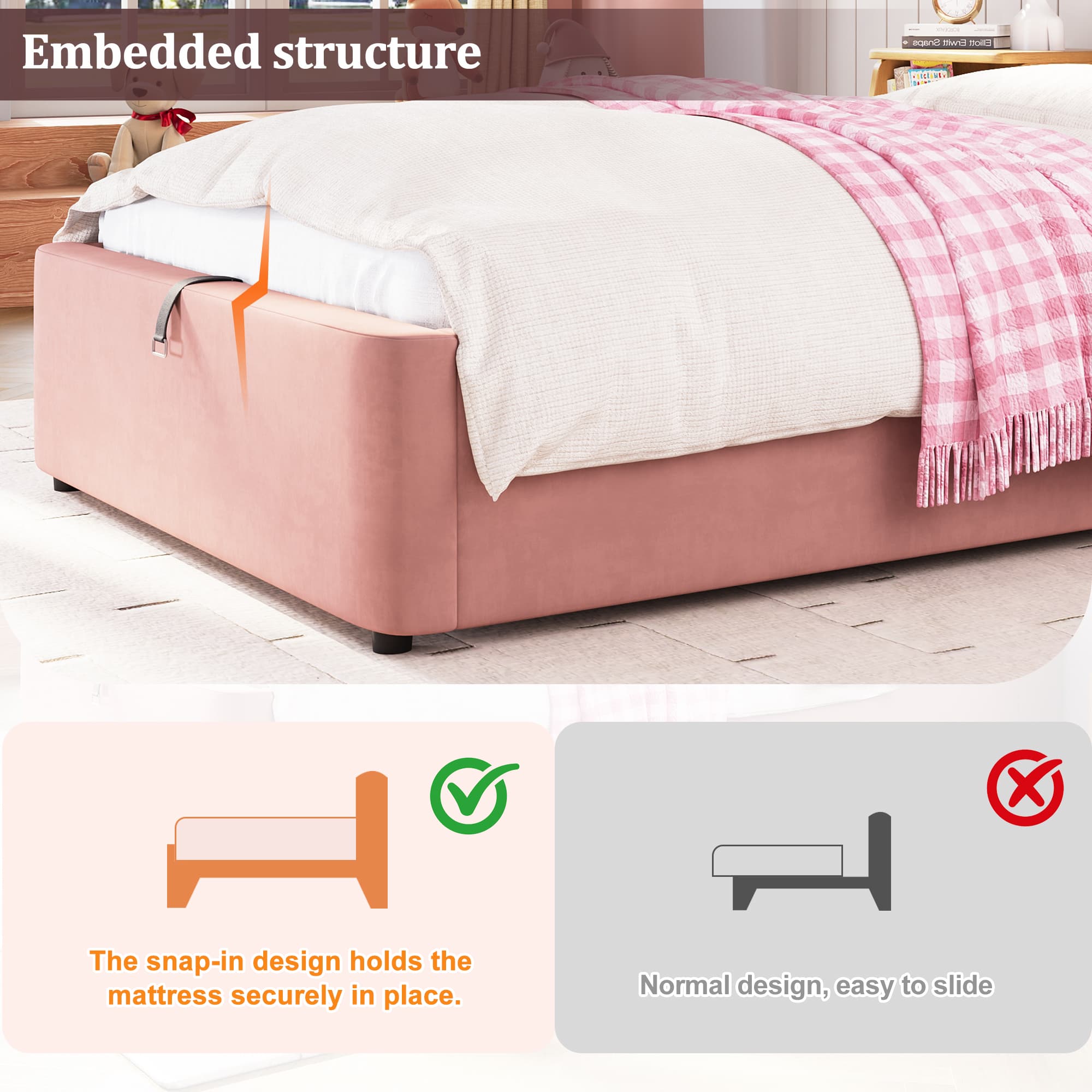 Transform Their Room with this Pink Velvet Storage Bed - image 3