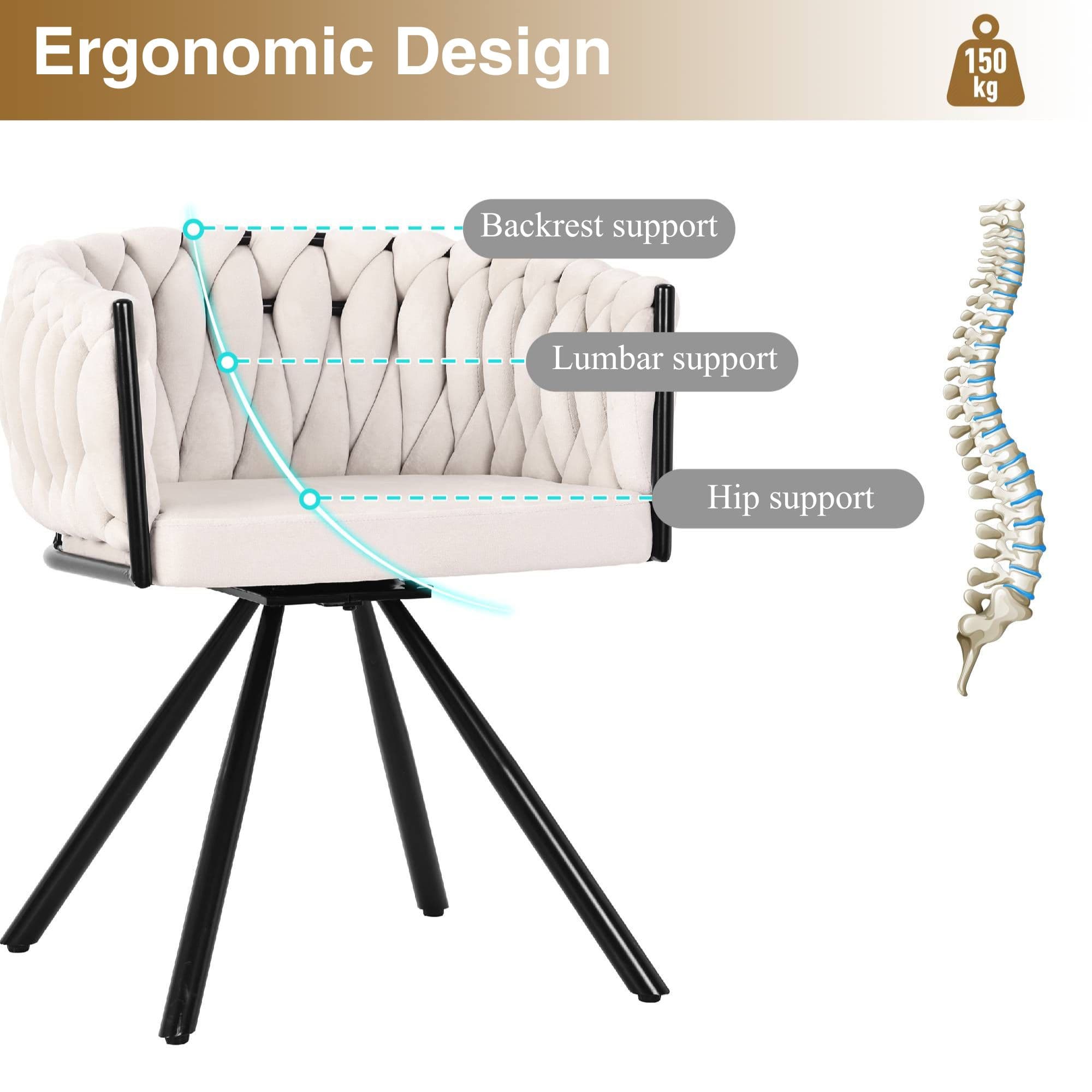 Experience Effortless Style with Our Beige Velvet Swivel Chair - image 6