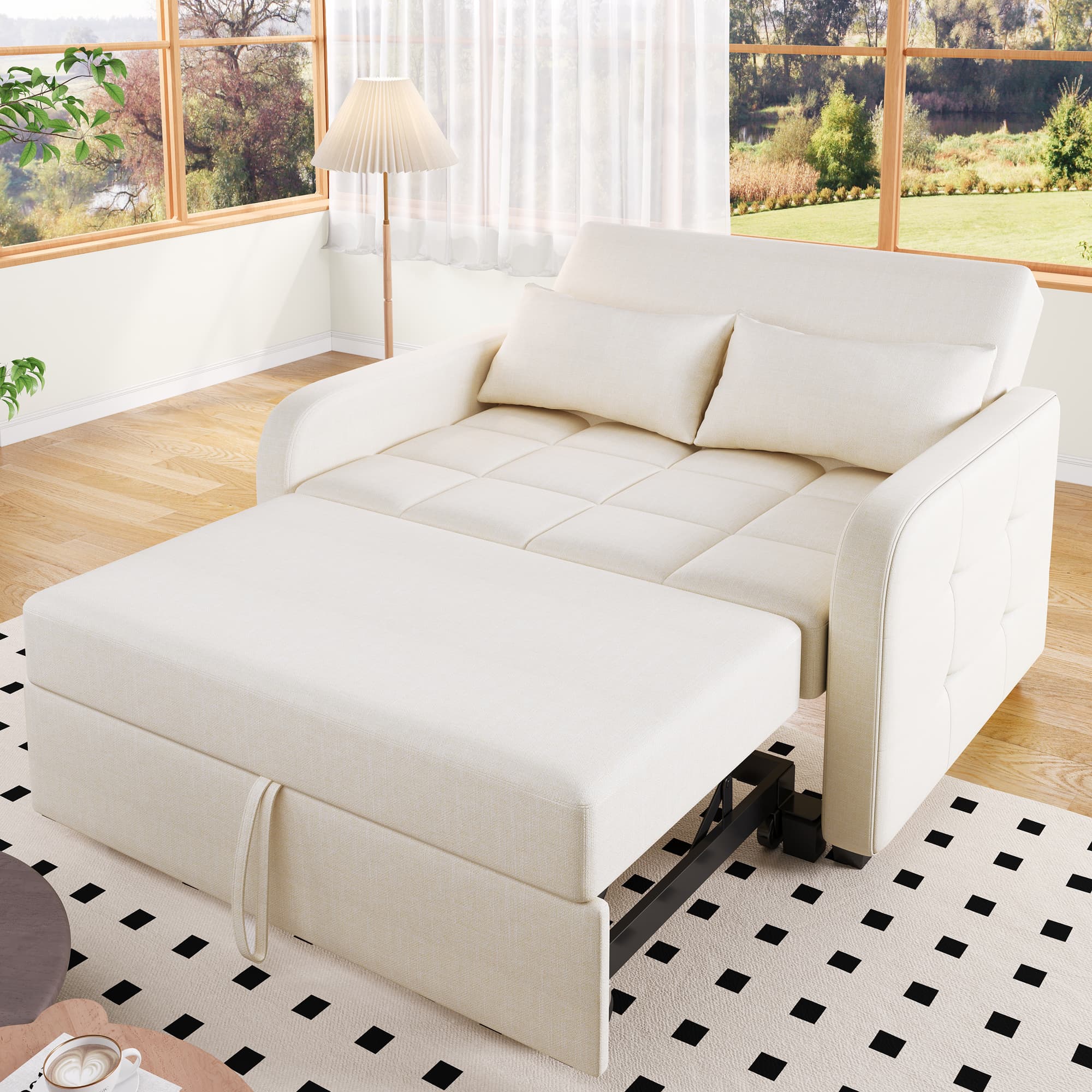 Transform Your Space with this Effortless Folding Sofa Bed - Off White