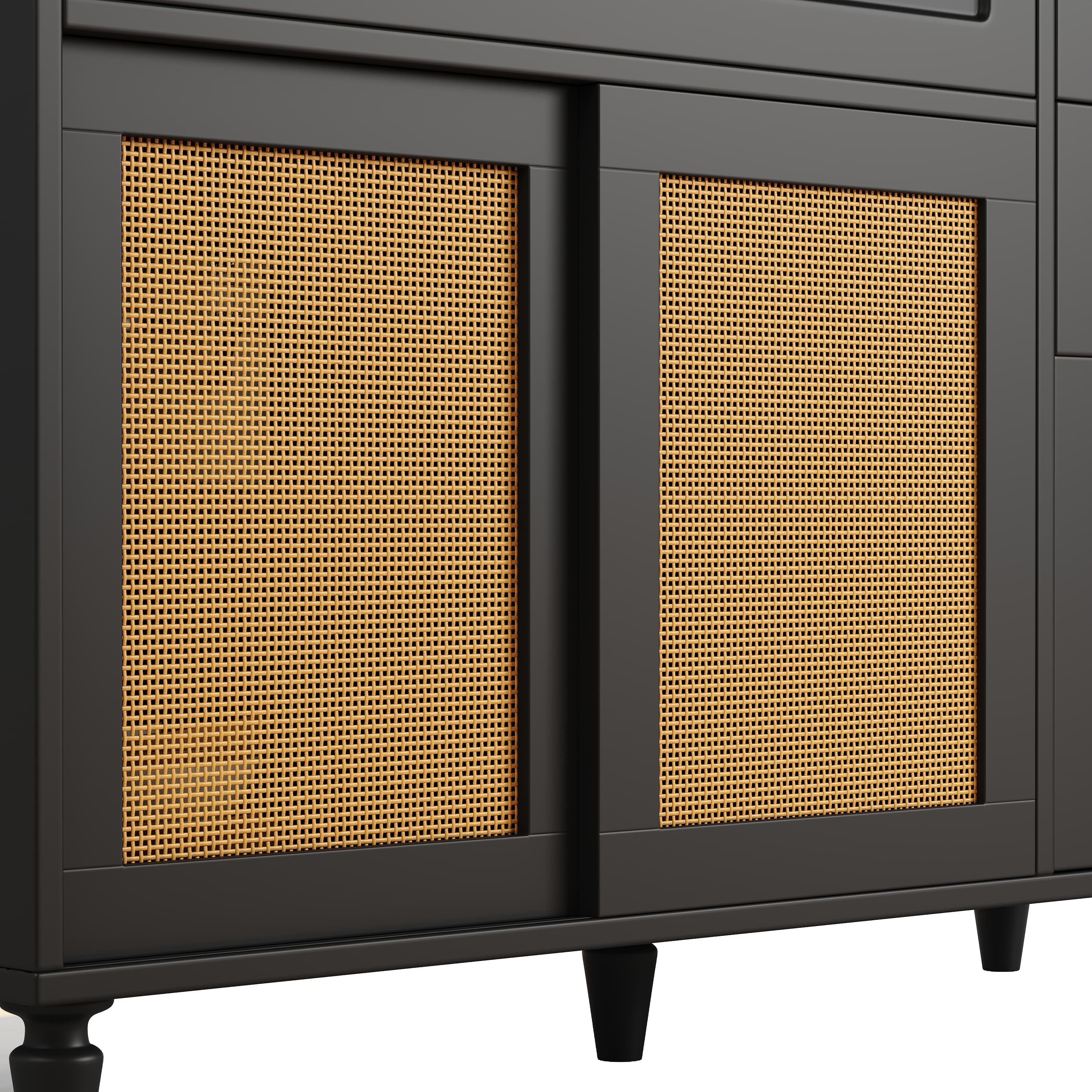 Elegant Rattan Buffet Cabinet with Smart LED Lighting - image 5