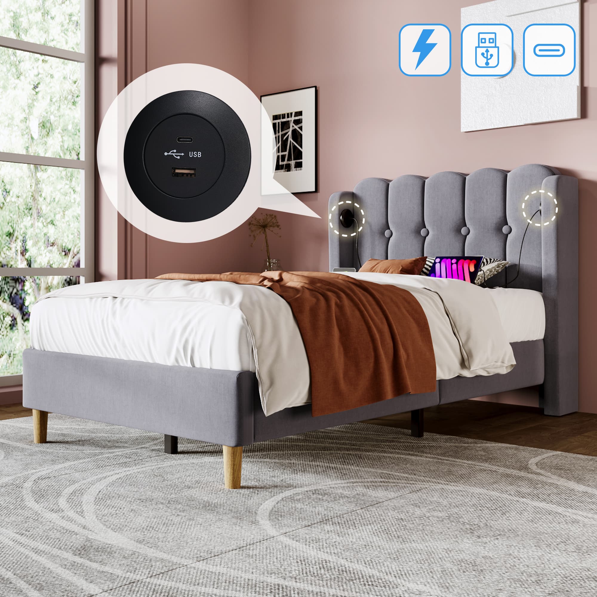 The Smart Single Bed: Style, Comfort & Effortless Charging - image 1